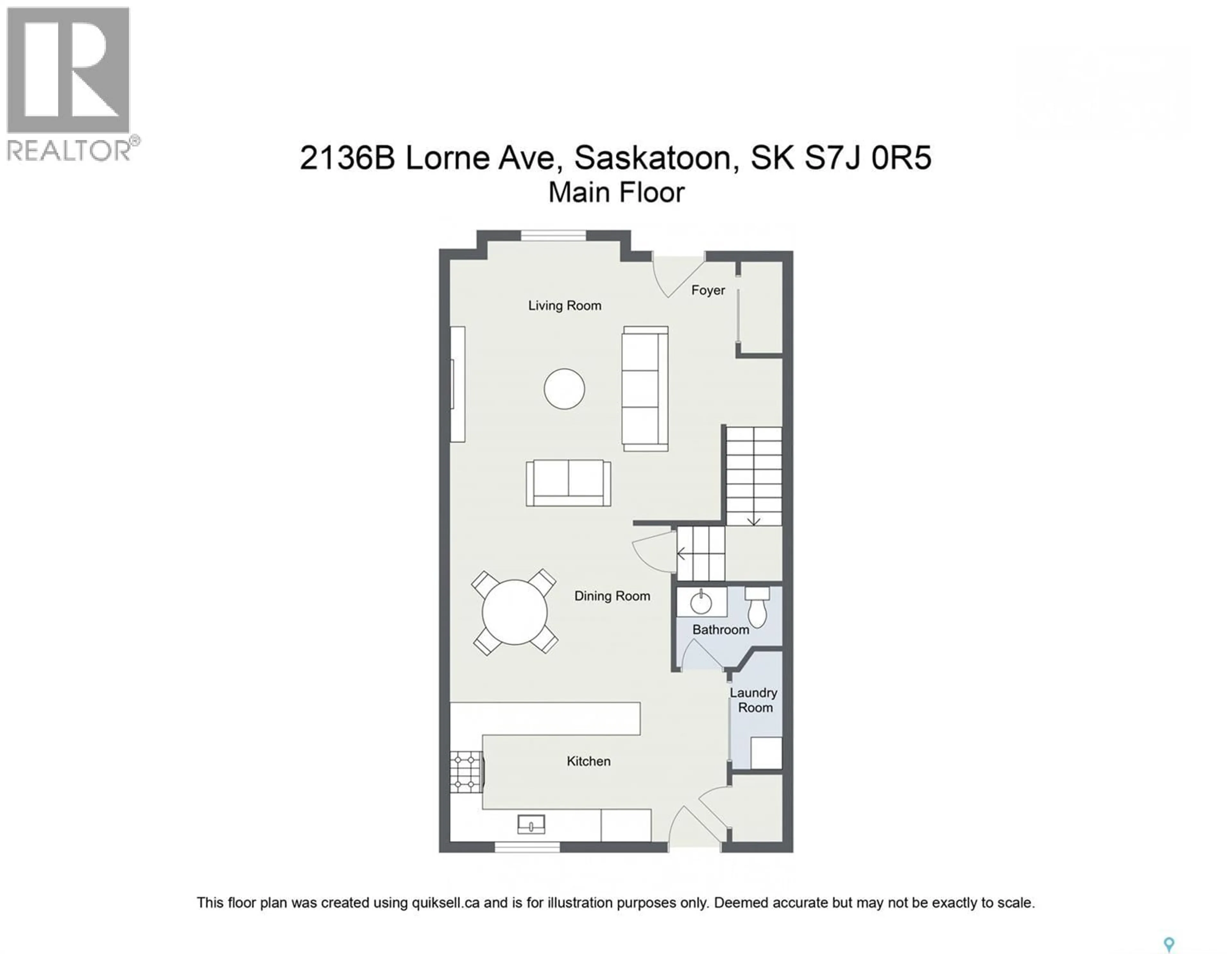 Floor plan for B - 2136 LORNE AVENUE, Saskatoon Saskatchewan S7J0R5