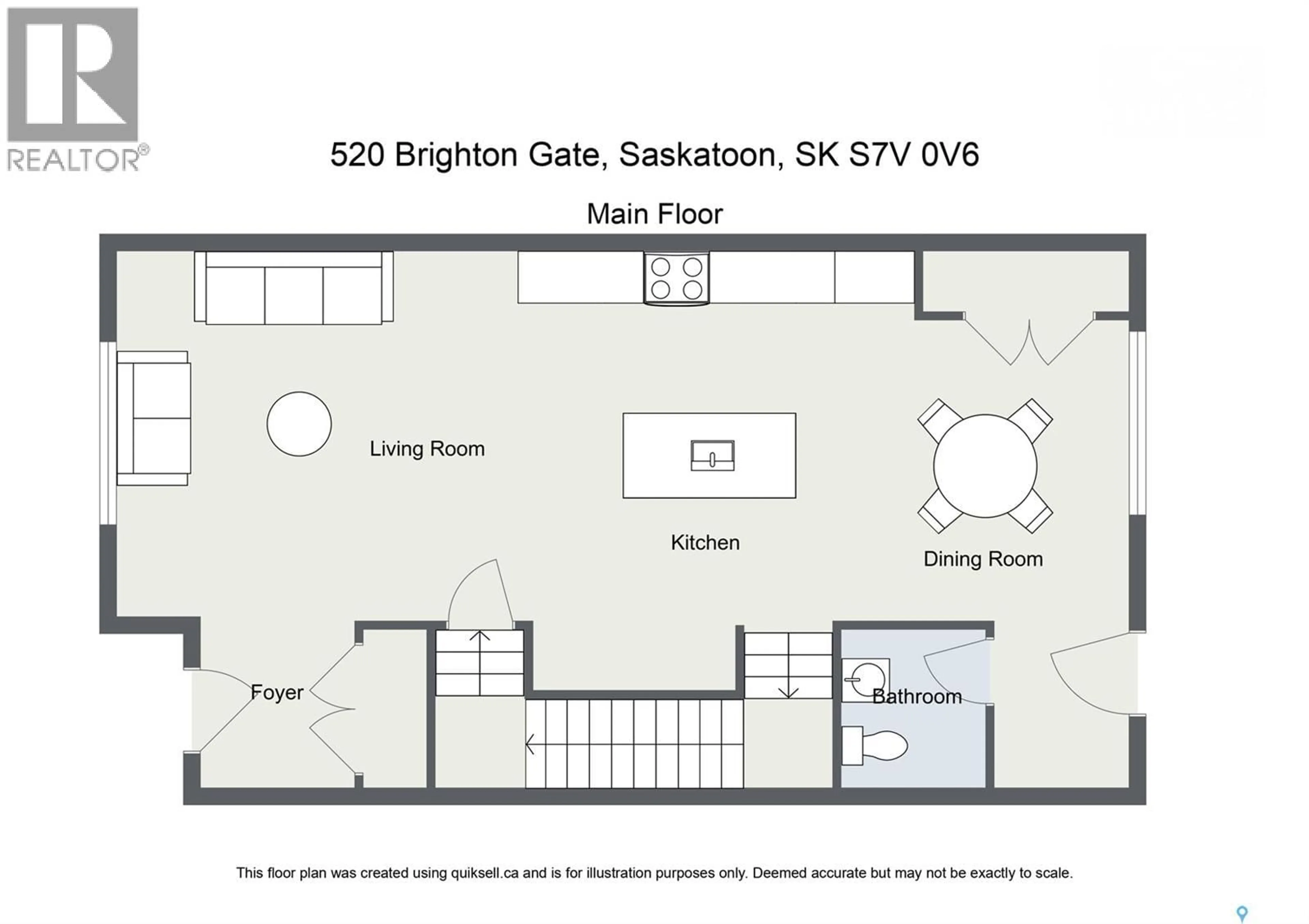 Floor plan for 520 BRIGHTON GATE, Saskatoon Saskatchewan S7V0V6