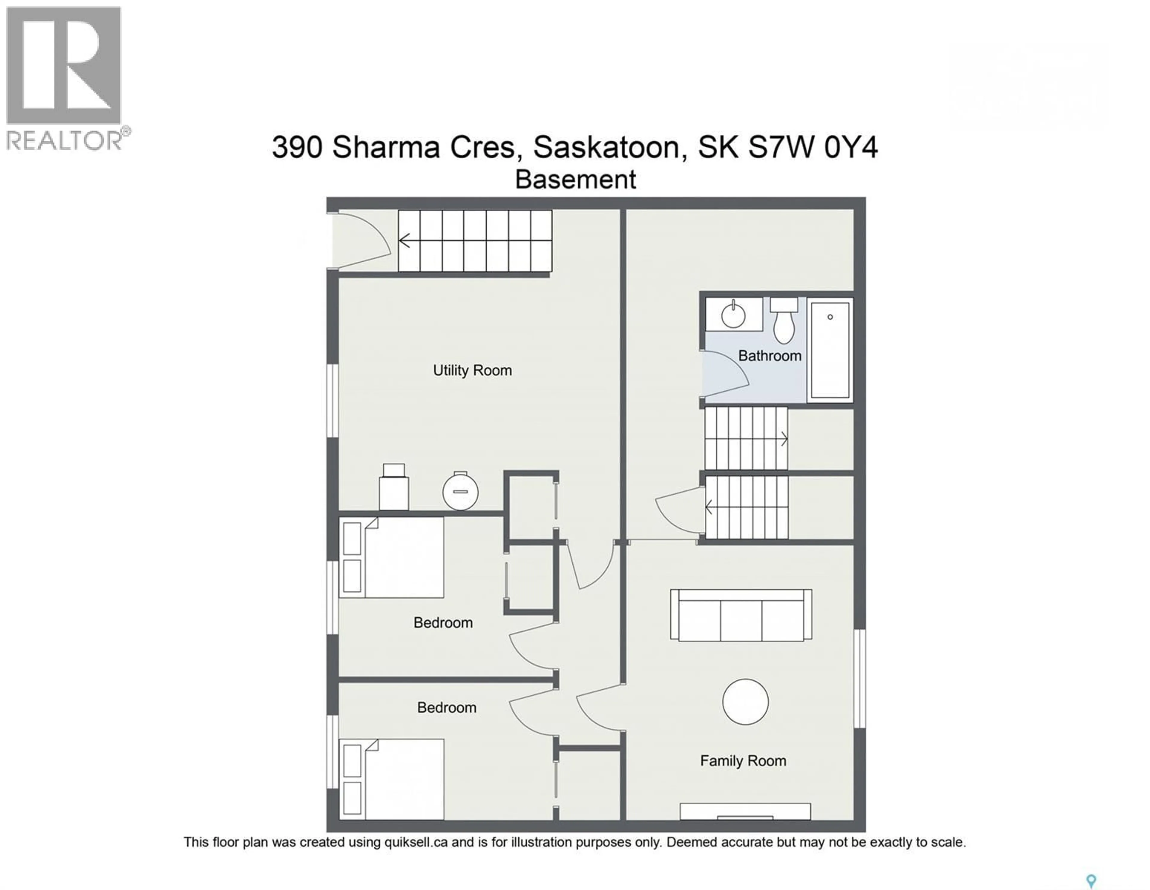 Floor plan for 390 SHARMA CRESCENT, Saskatoon Saskatchewan S7W1K9