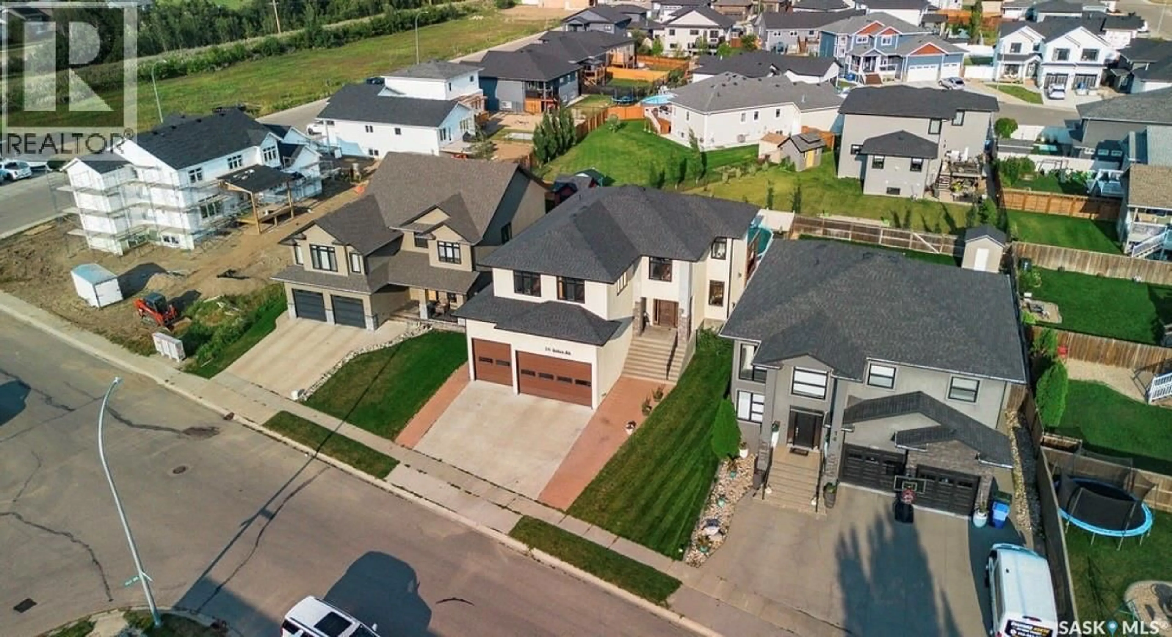 A pic from outside/outdoor area/front of a property/back of a property/a pic from drone, street for 16 HADLEY ROAD, Prince Albert Saskatchewan S6X0A4