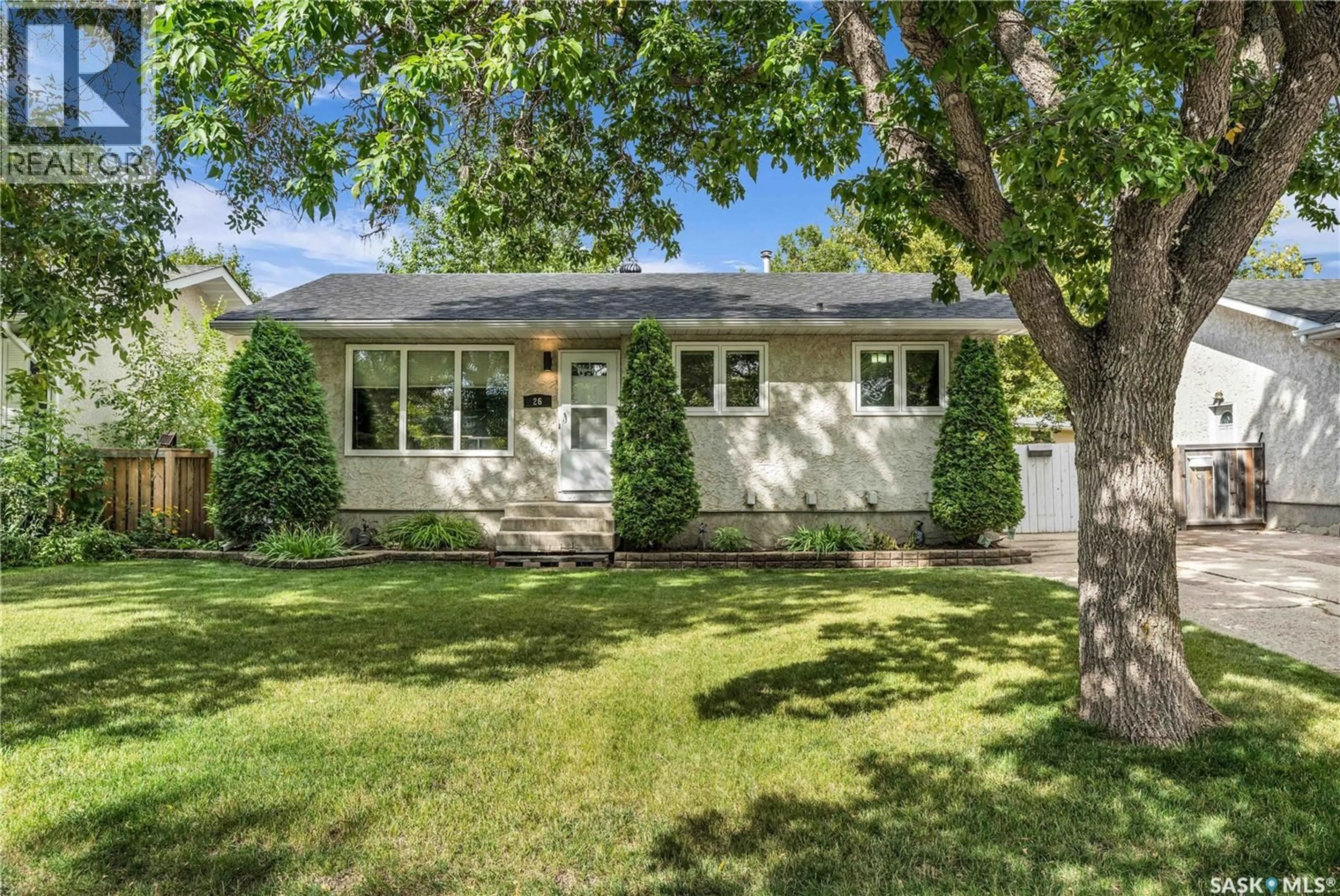 Home with vinyl exterior material, street for 26 FYFE STREET, Regina Saskatchewan S4X1J8