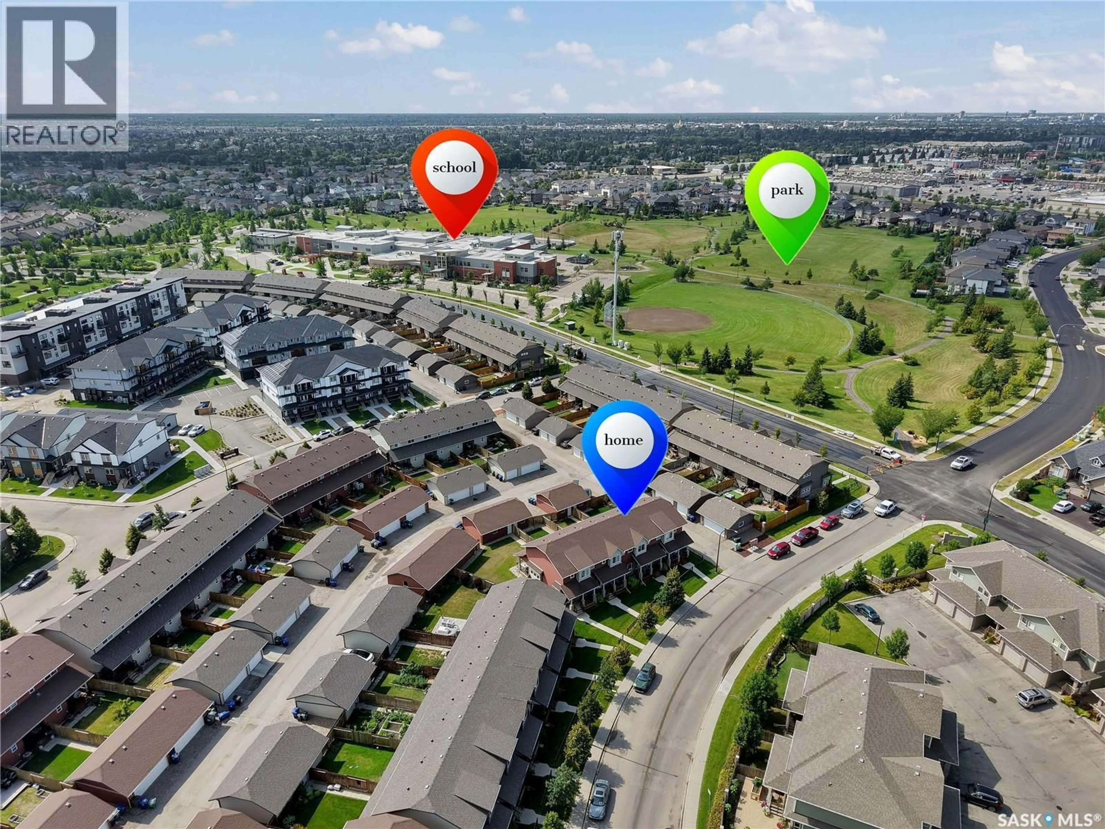 A pic from outside/outdoor area/front of a property/back of a property/a pic from drone, street for 104 SHEPHERD CRESCENT, Saskatoon Saskatchewan S7W0L7