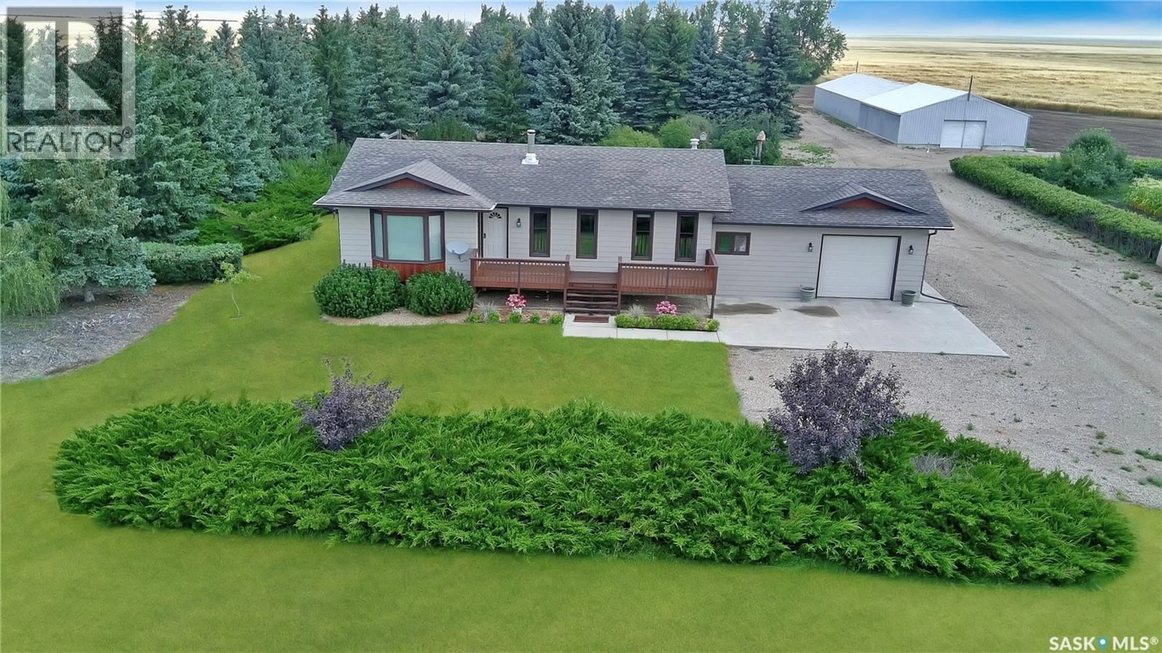 A pic from outside/outdoor area/front of a property/back of a property/a pic from drone, unknown for LAC PELLETIER ACREAGE, Lac Pelletier Rm No. 107 Saskatchewan S9H4G5