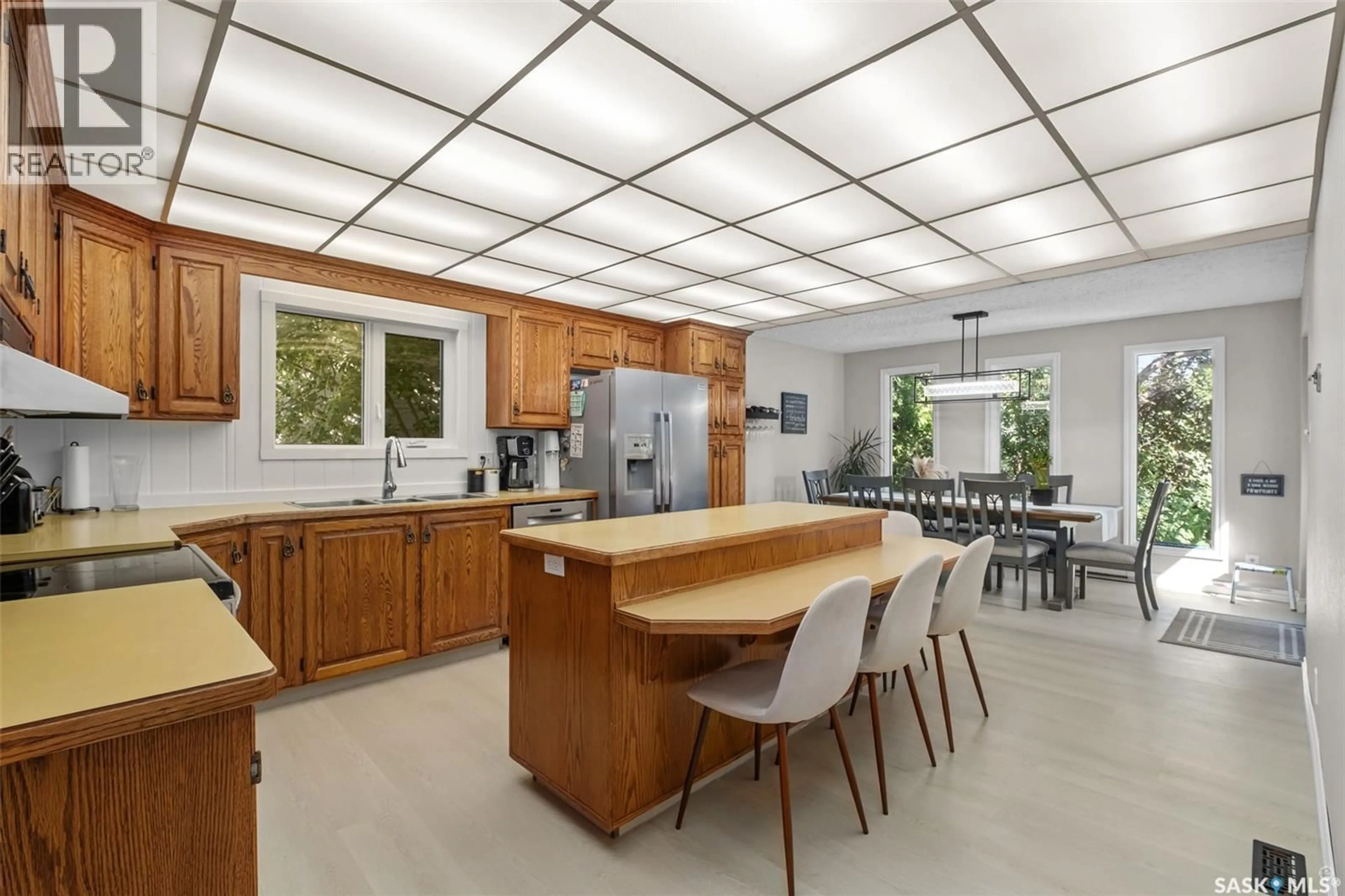 Open concept kitchen, ceramic/tile floor for 494 PEARSON COURT, Prince Albert Saskatchewan S6V6C6