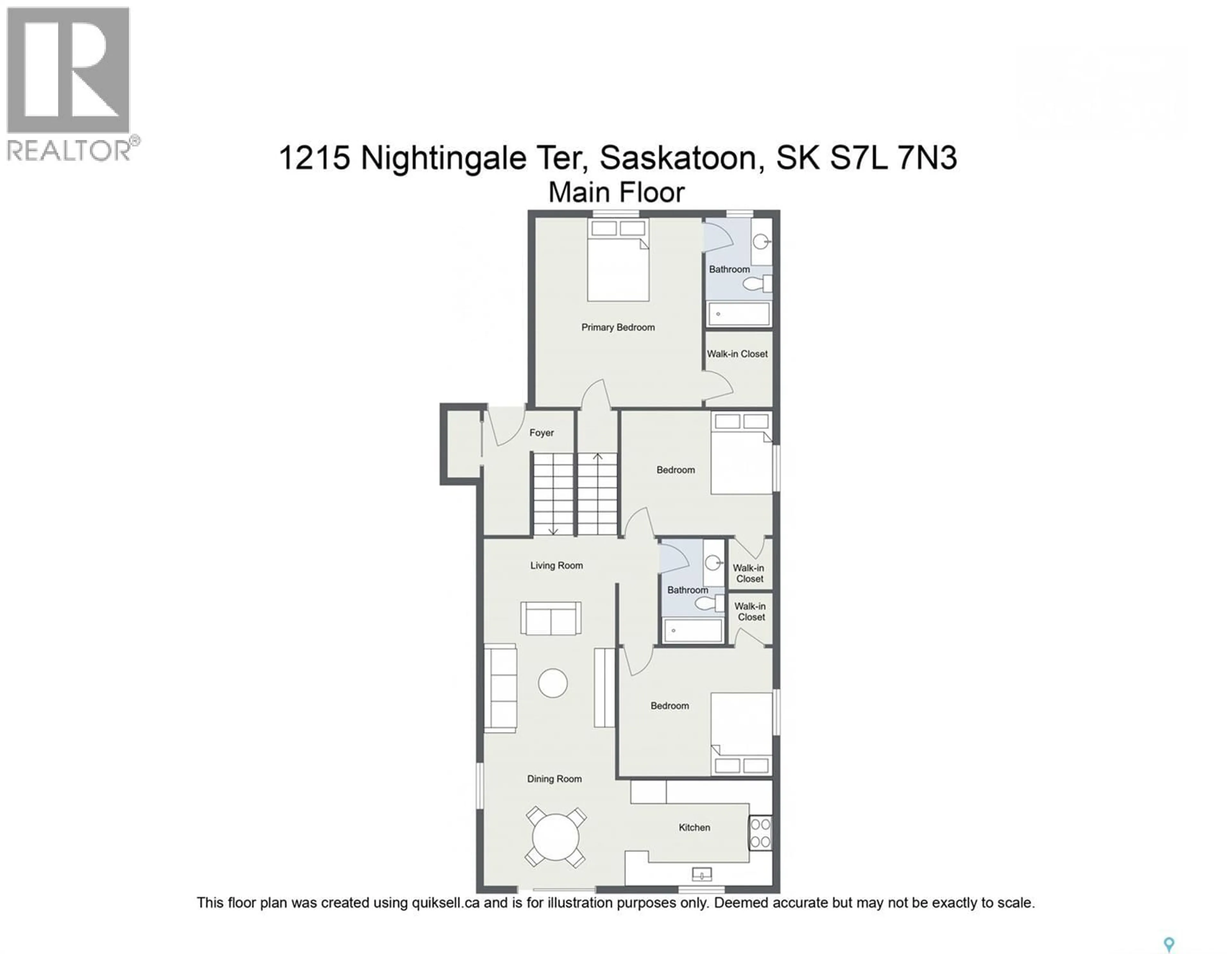 Floor plan for 1215 NIGHTINGALE TERRACE, Saskatoon Saskatchewan S7L7R6