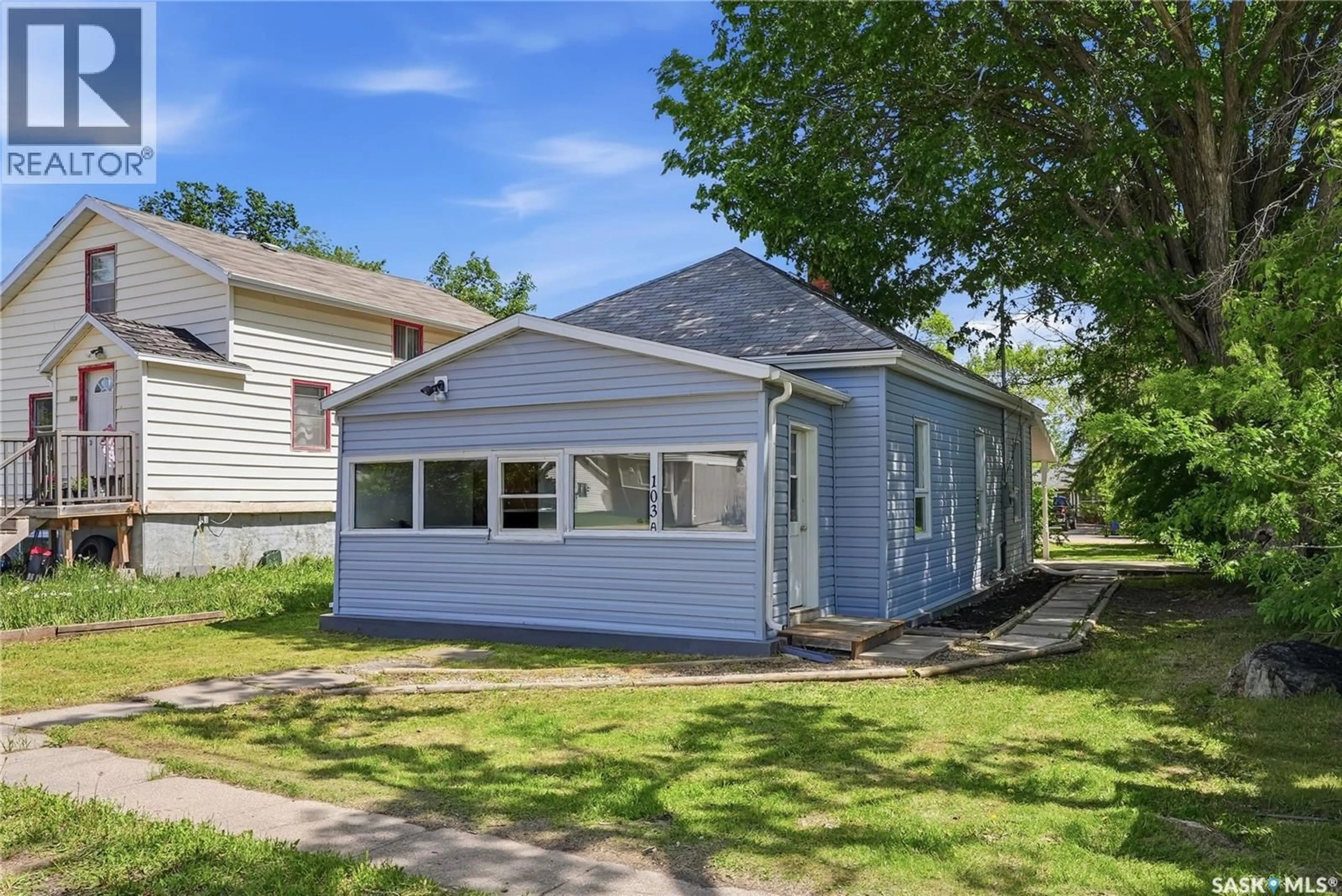 Home with vinyl exterior material, street for 103A NORMAN AVENUE, Aberdeen Saskatchewan S0K0A0