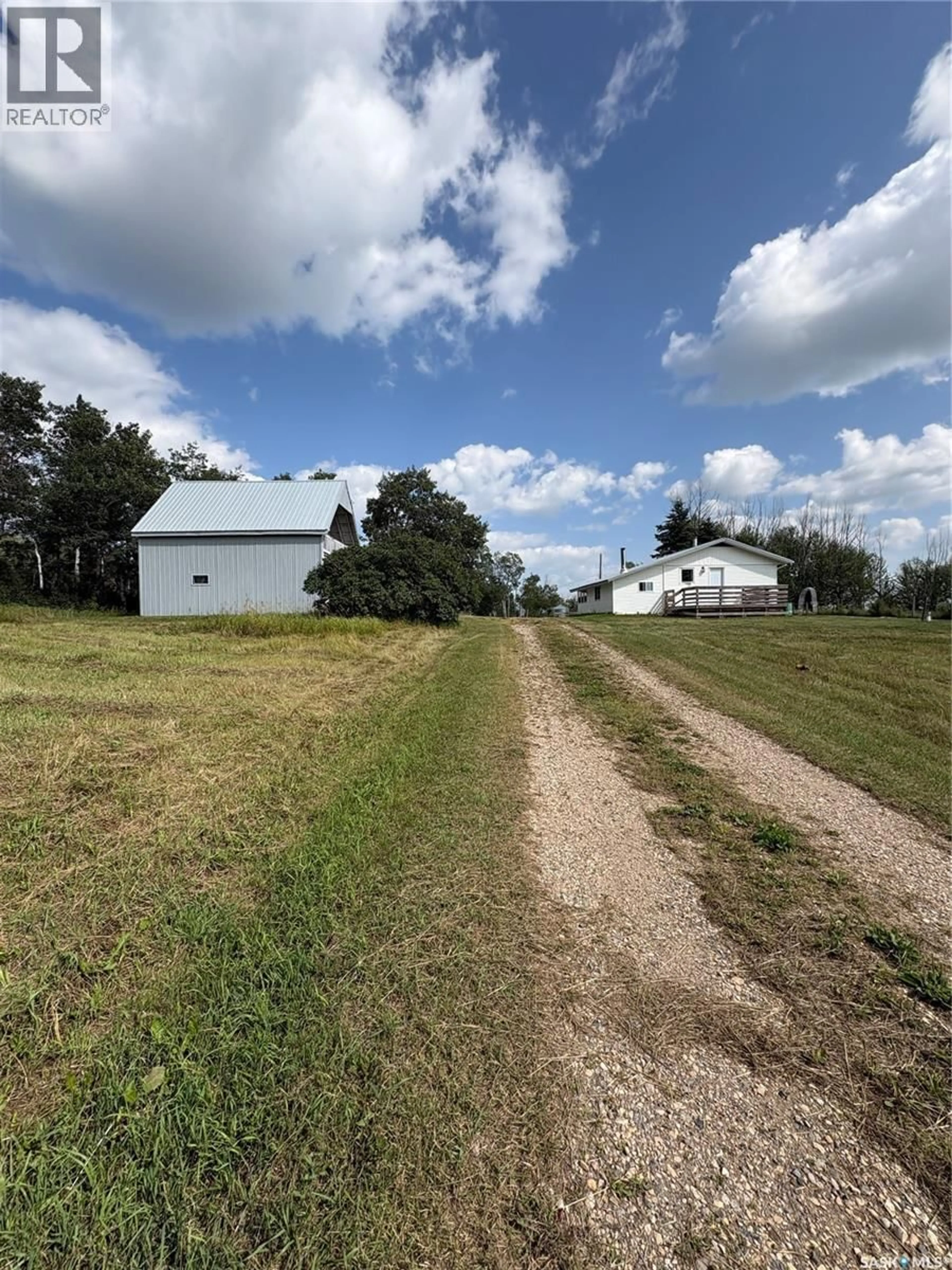 A pic from outside/outdoor area/front of a property/back of a property/a pic from drone, street for TROHAK ACREAGE, Hazel Dell Rm No. 335 Saskatchewan S0A1G0