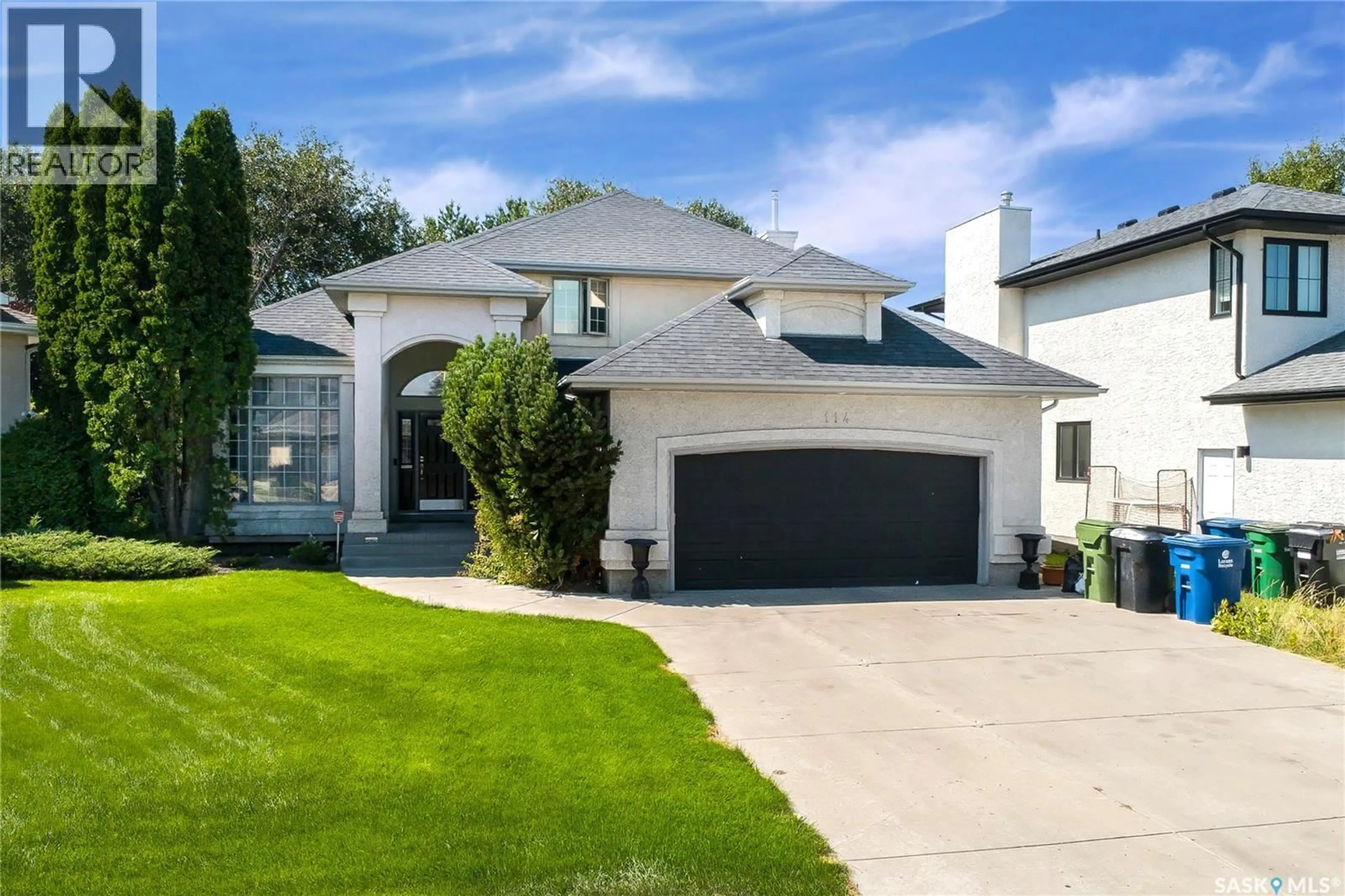 Home with vinyl exterior material, street for 114 MCFARLAND PLACE, Saskatoon Saskatchewan S7N4M2