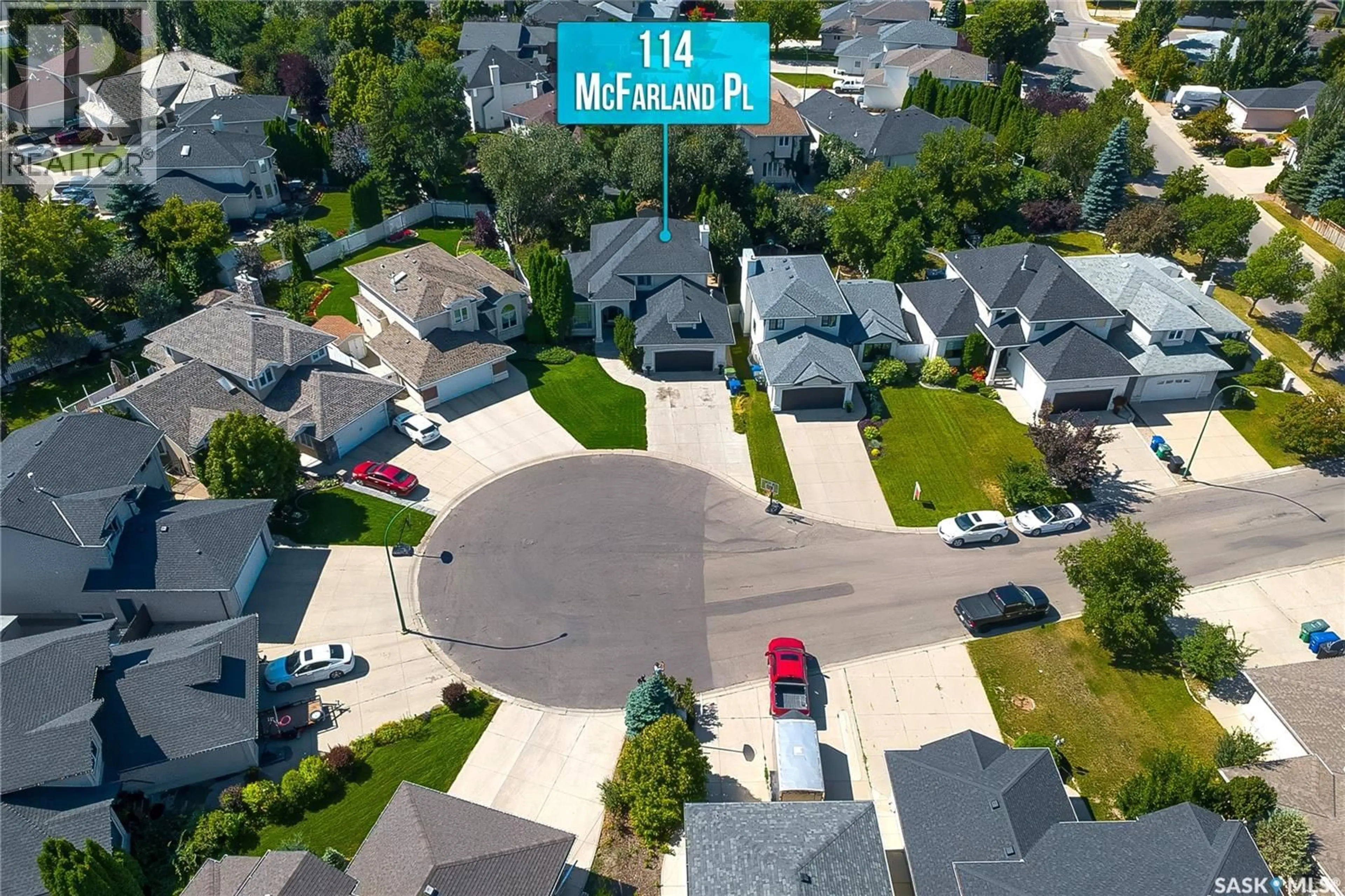 A pic from outside/outdoor area/front of a property/back of a property/a pic from drone, street for 114 MCFARLAND PLACE, Saskatoon Saskatchewan S7N4M2