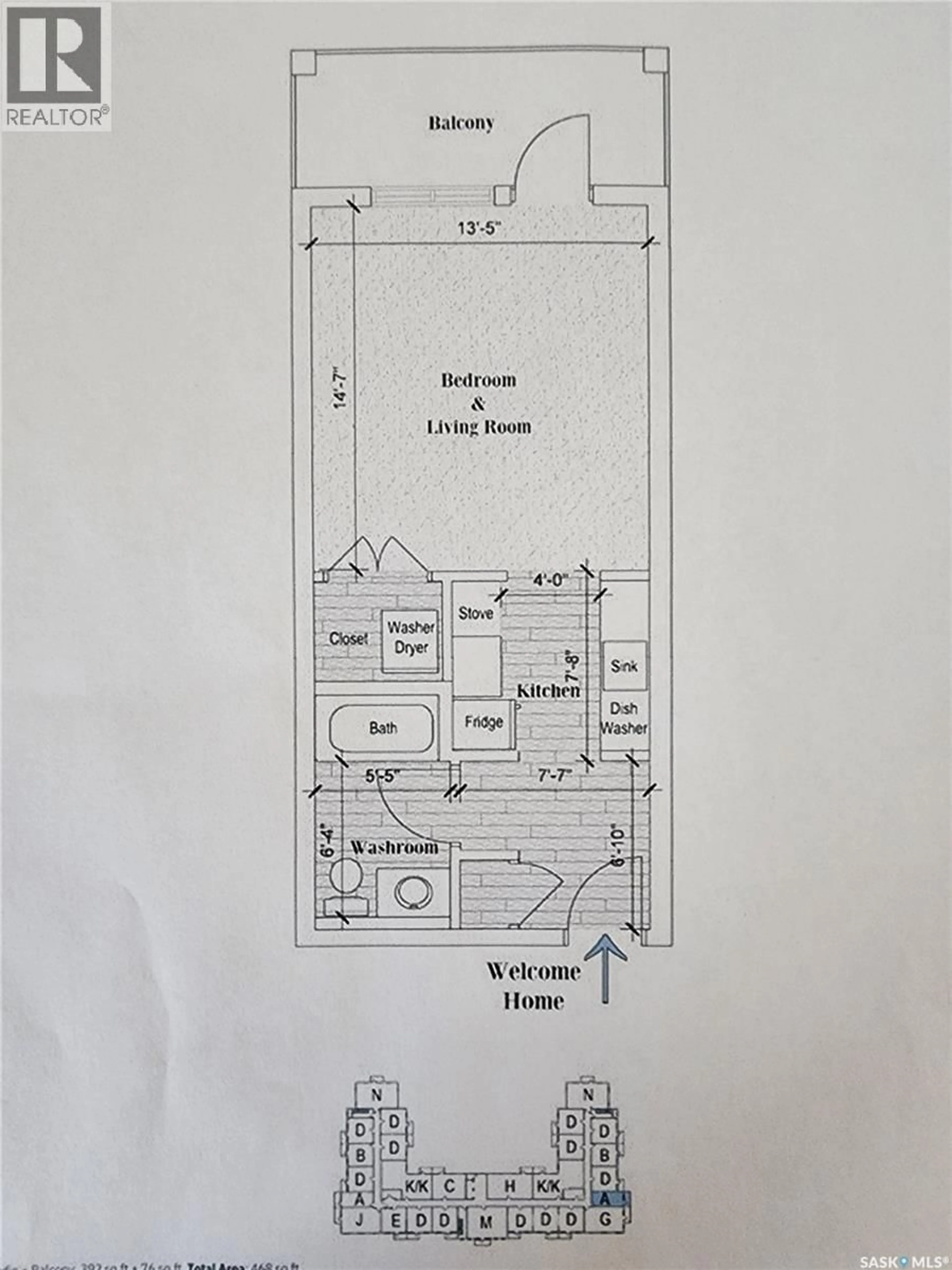 Floor plan for E - 221 680 7TH AVENUE, Melville Saskatchewan S0A2P0