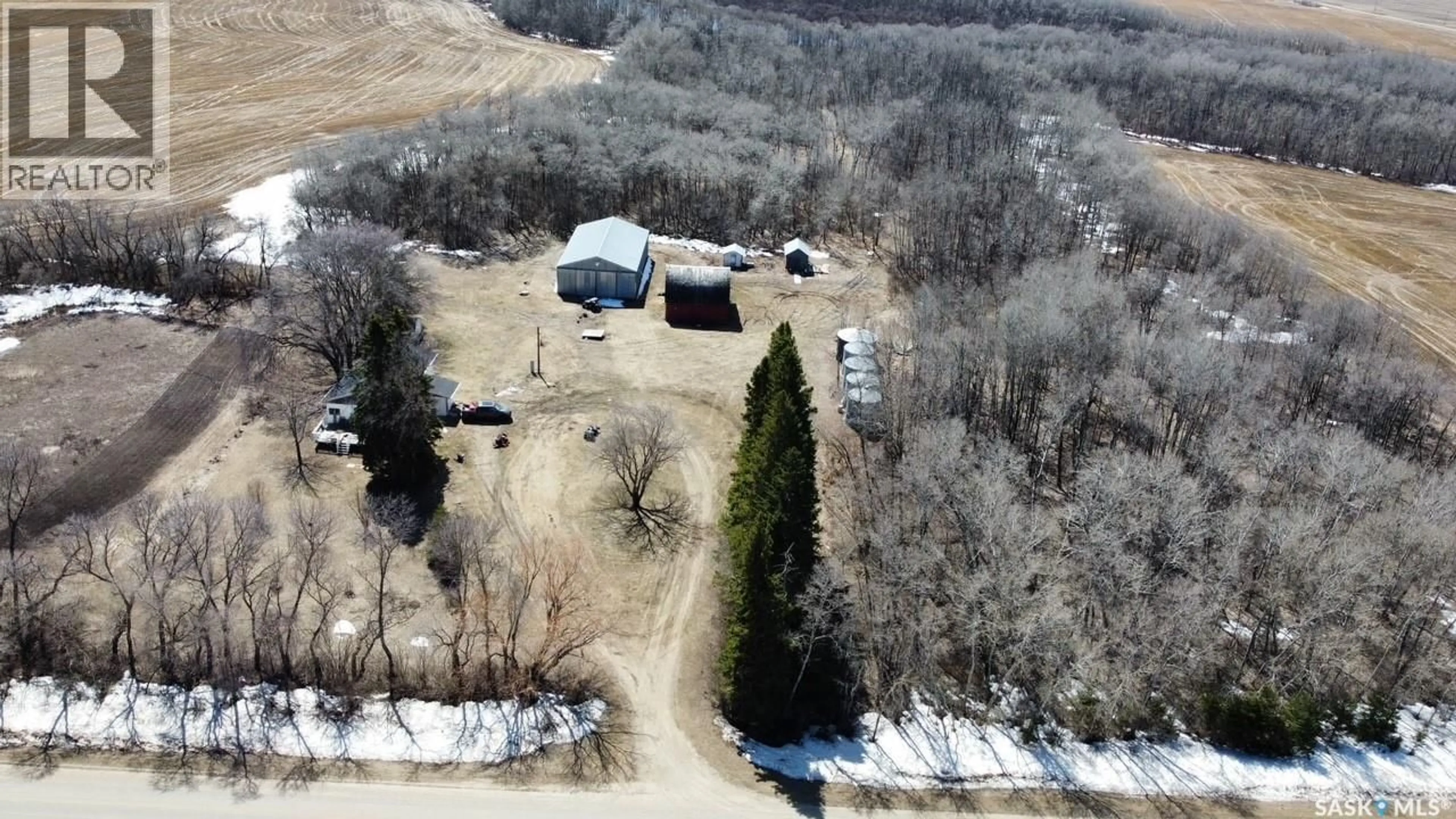 A pic from outside/outdoor area/front of a property/back of a property/a pic from drone, unknown for HALEY ACREAGE, Cote Rm No. 271 Saskatchewan S0A3P0