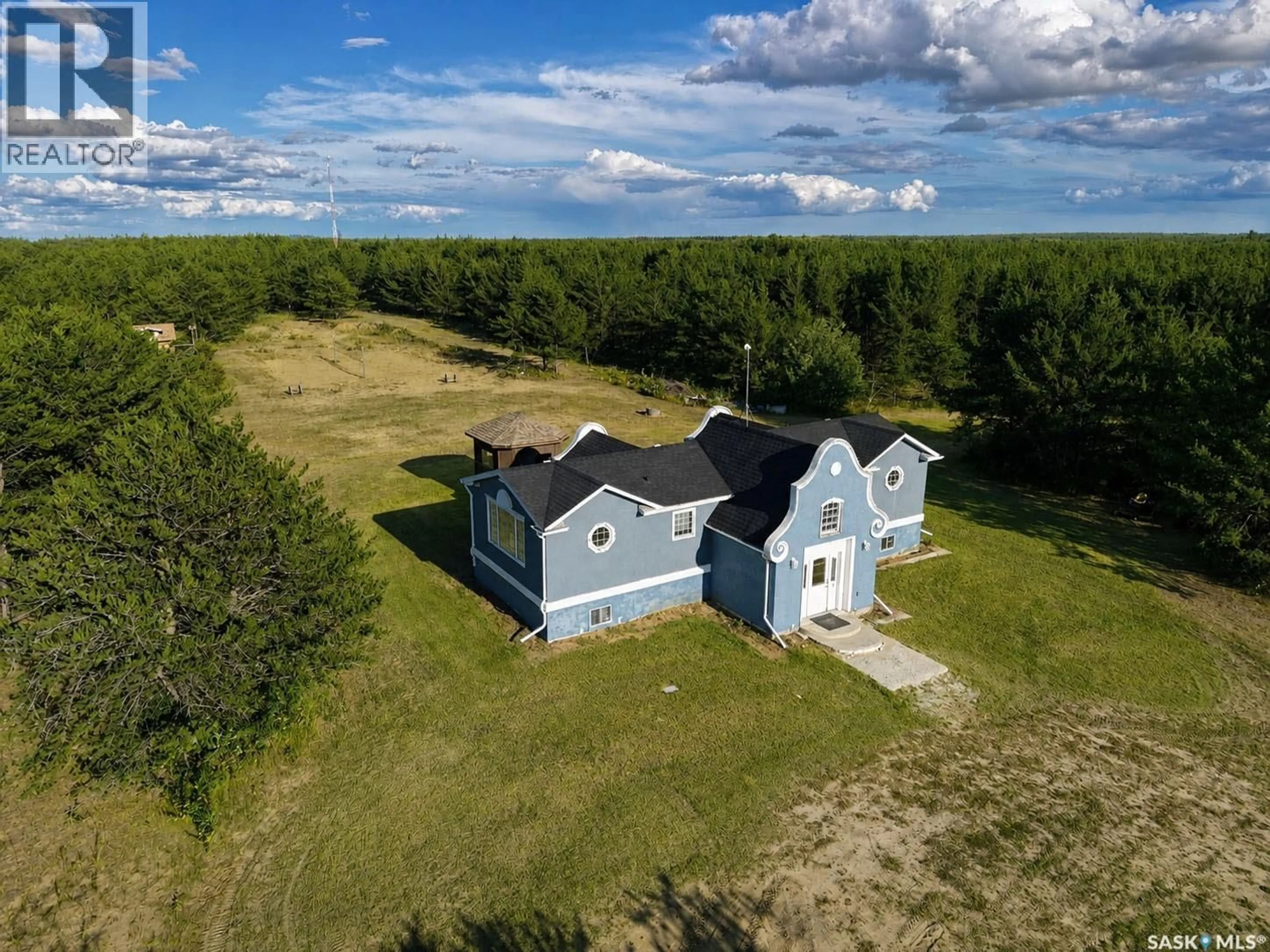 A pic from outside/outdoor area/front of a property/back of a property/a pic from drone, water/lake/river/ocean view for Lilly PLAIN ACREAGE, Duck Lake Rm No. 463 Saskatchewan S6V5R1