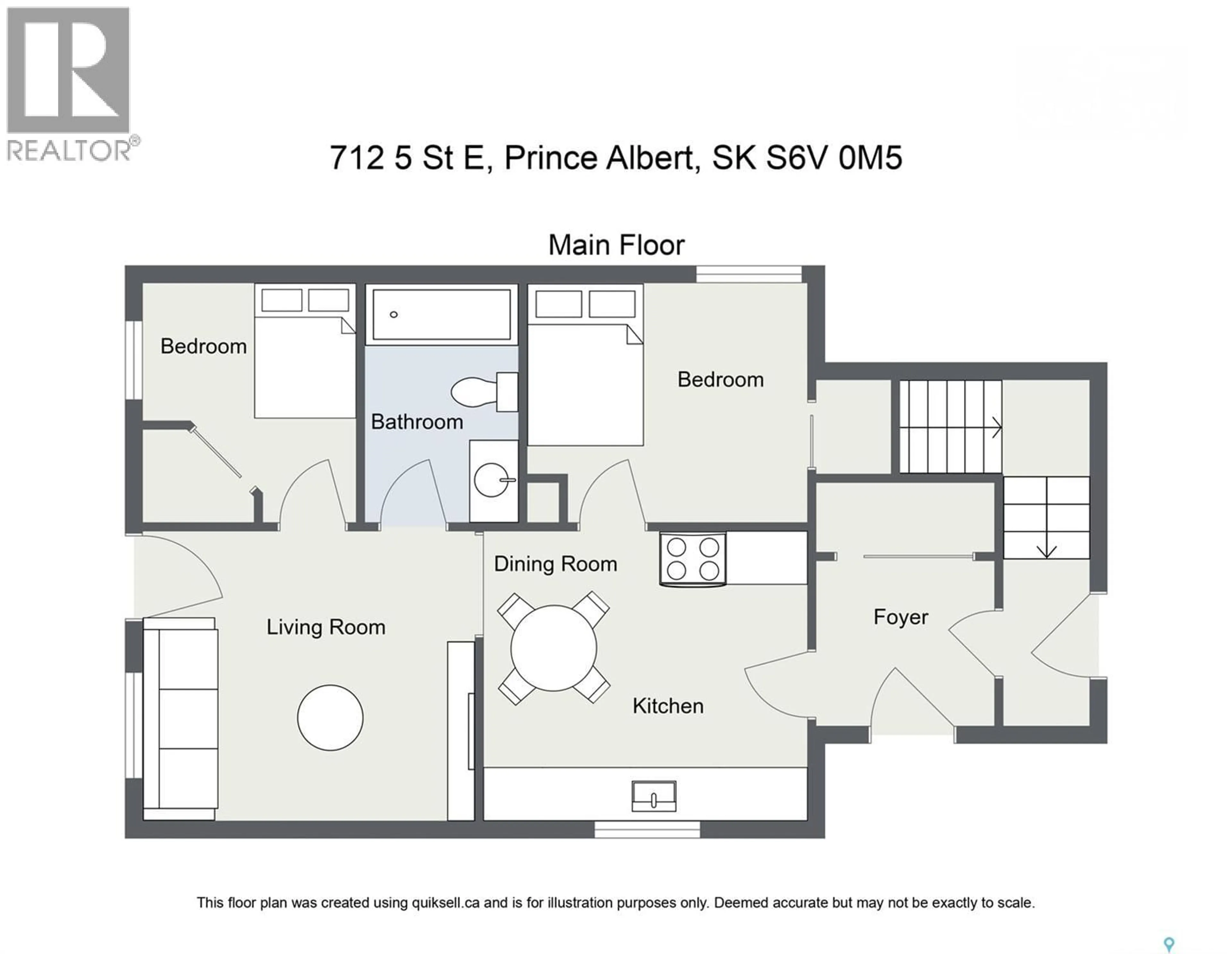 Floor plan for 712 5TH STREET, Prince Albert Saskatchewan S6V0M4