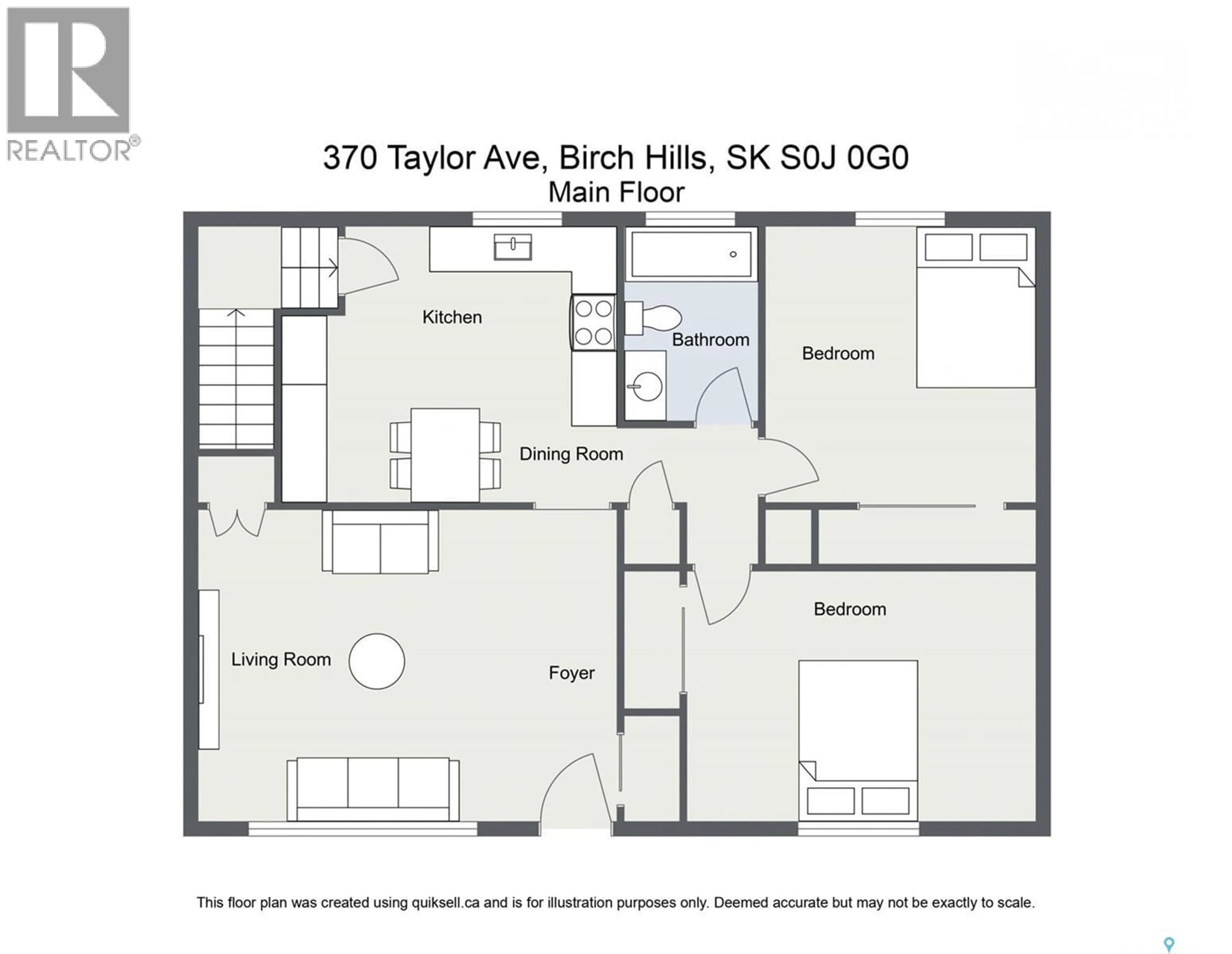 Floor plan for 370 TAYLOR AVENUE, Birch Hills Saskatchewan S0J0G0