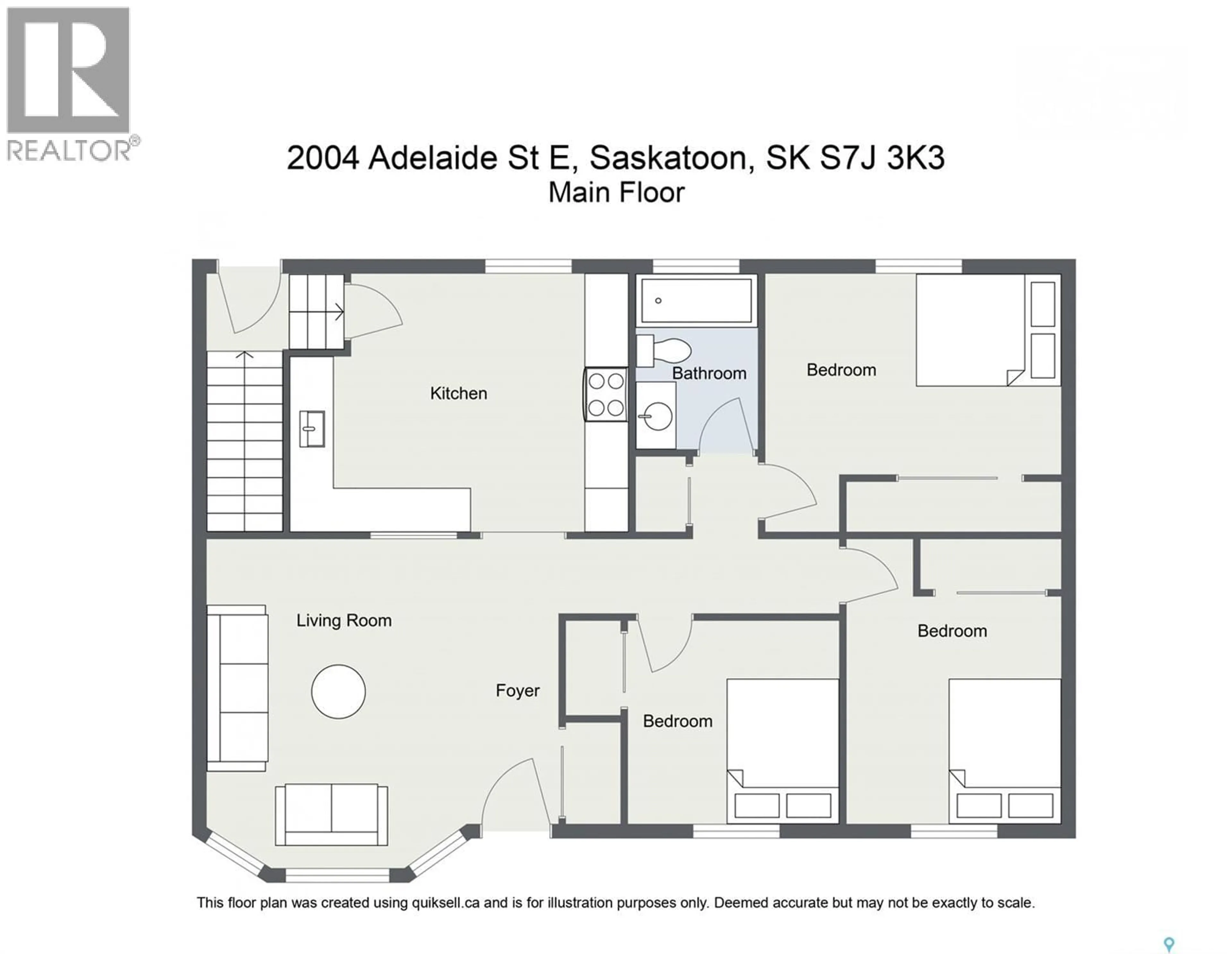 Floor plan for 2004 ADELAIDE STREET, Saskatoon Saskatchewan S7J3K3