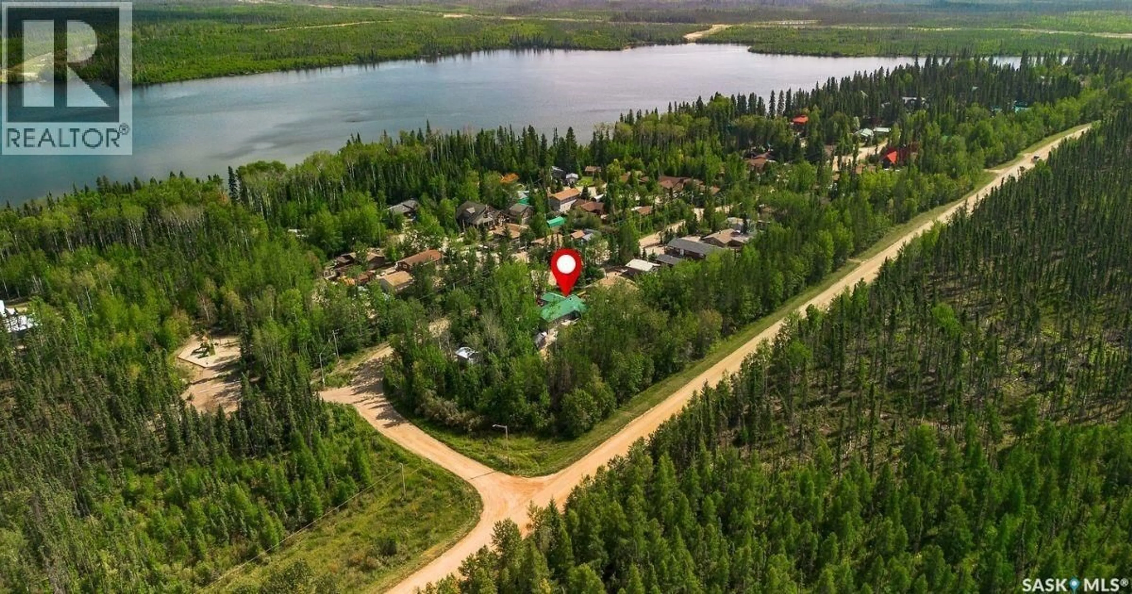 A pic from outside/outdoor area/front of a property/back of a property/a pic from drone, water/lake/river/ocean view for Lot 8 Blk 18 - 8 BEAVER CRESCENT, Northern Admin District Saskatchewan S0J1W0