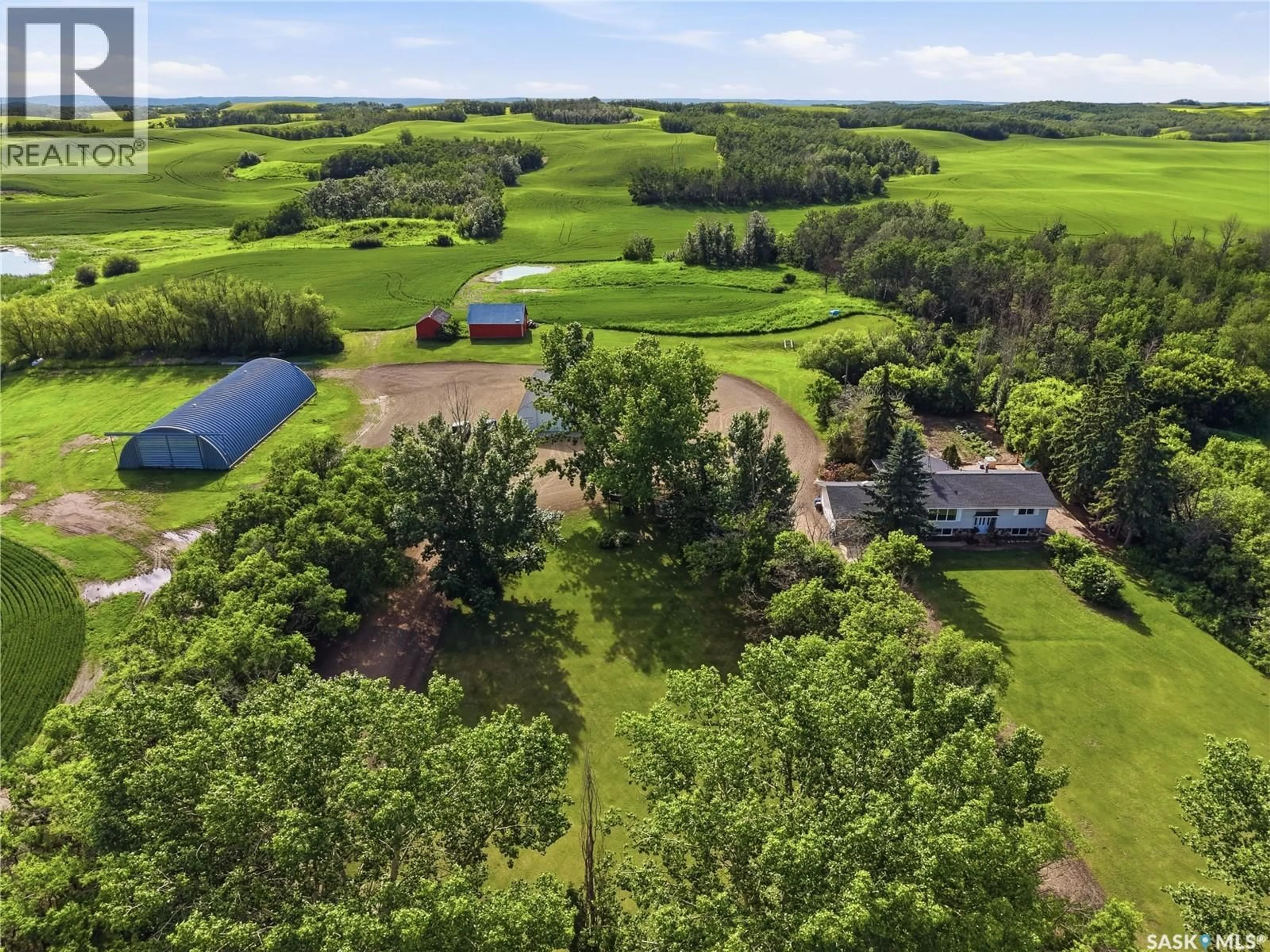 A pic from outside/outdoor area/front of a property/back of a property/a pic from drone, water/lake/river/ocean view for THORHAUG ACREAGE, Leask Rm No. 464 Saskatchewan S0J1M0