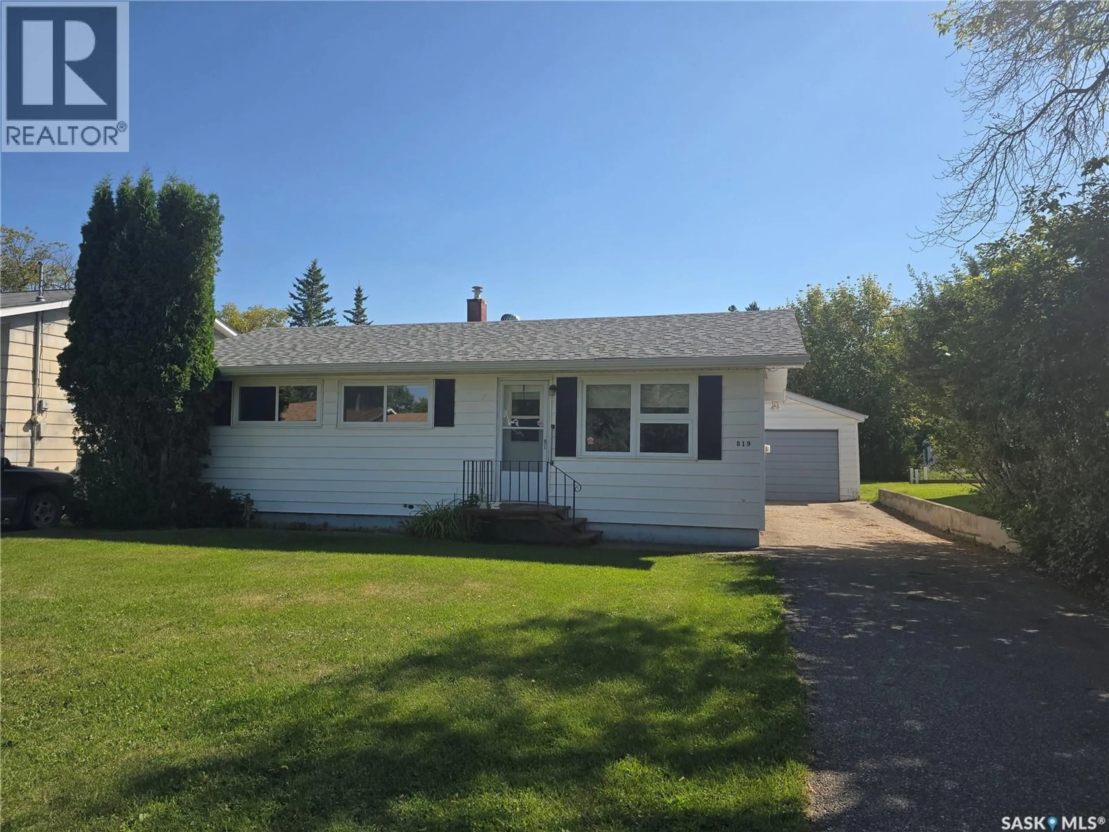 Home with vinyl exterior material, street for 819 GAMBETTA STREET, Whitewood Saskatchewan S0G5C0