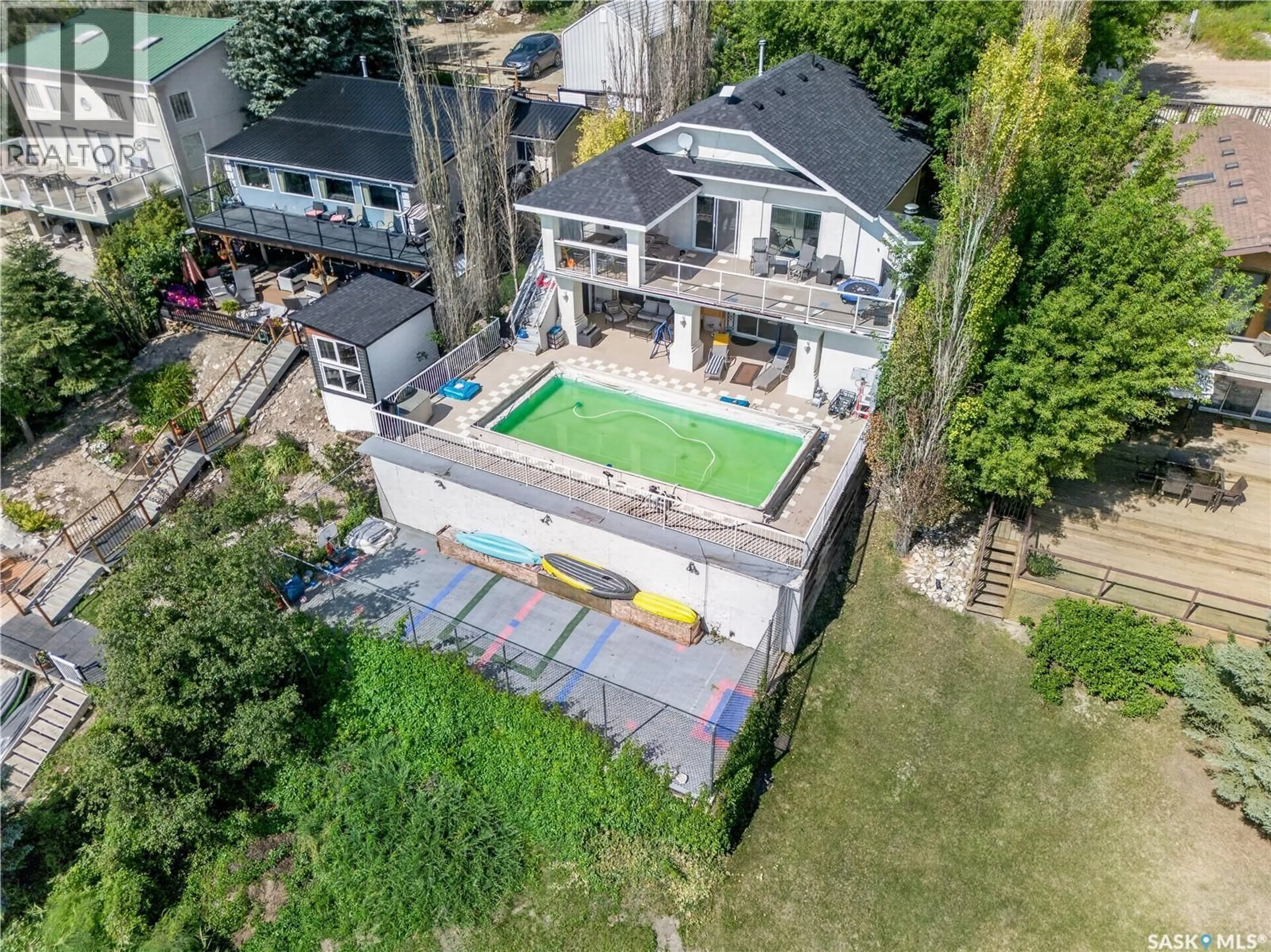 A pic from outside/outdoor area/front of a property/back of a property/a pic from drone, building for 5702 NELSON BEACH DRIVE, Wakaw Lake Saskatchewan S0K4P0