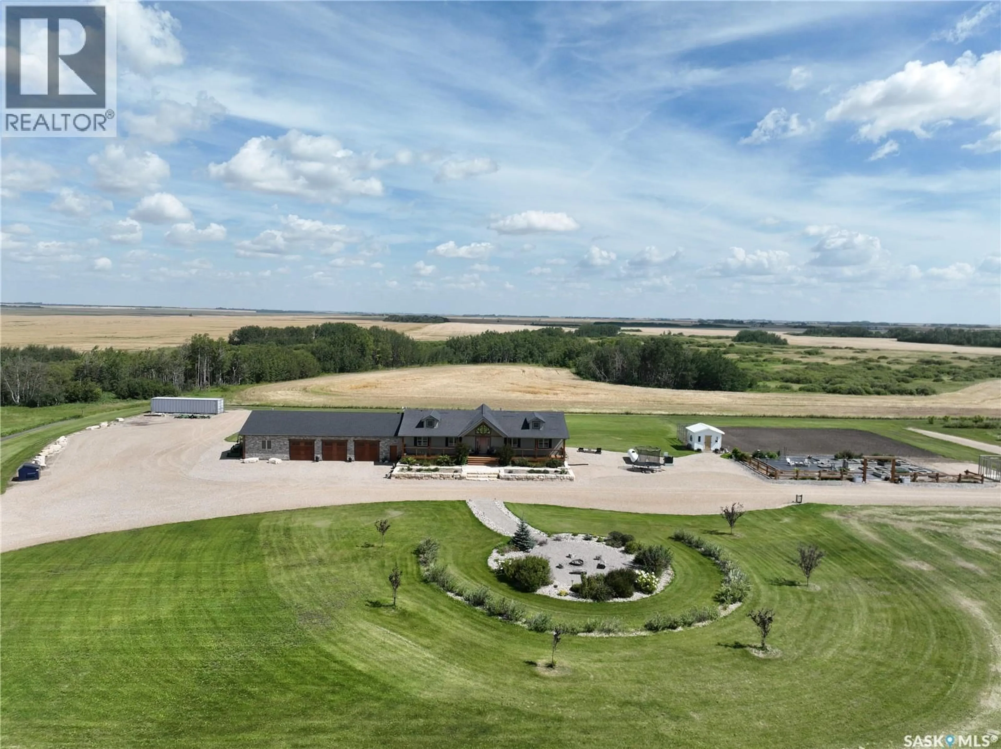 A pic from outside/outdoor area/front of a property/back of a property/a pic from drone, water/lake/river/ocean view for BELL ACREAGE, Brock Rm No. 64 Saskatchewan S0C0G0