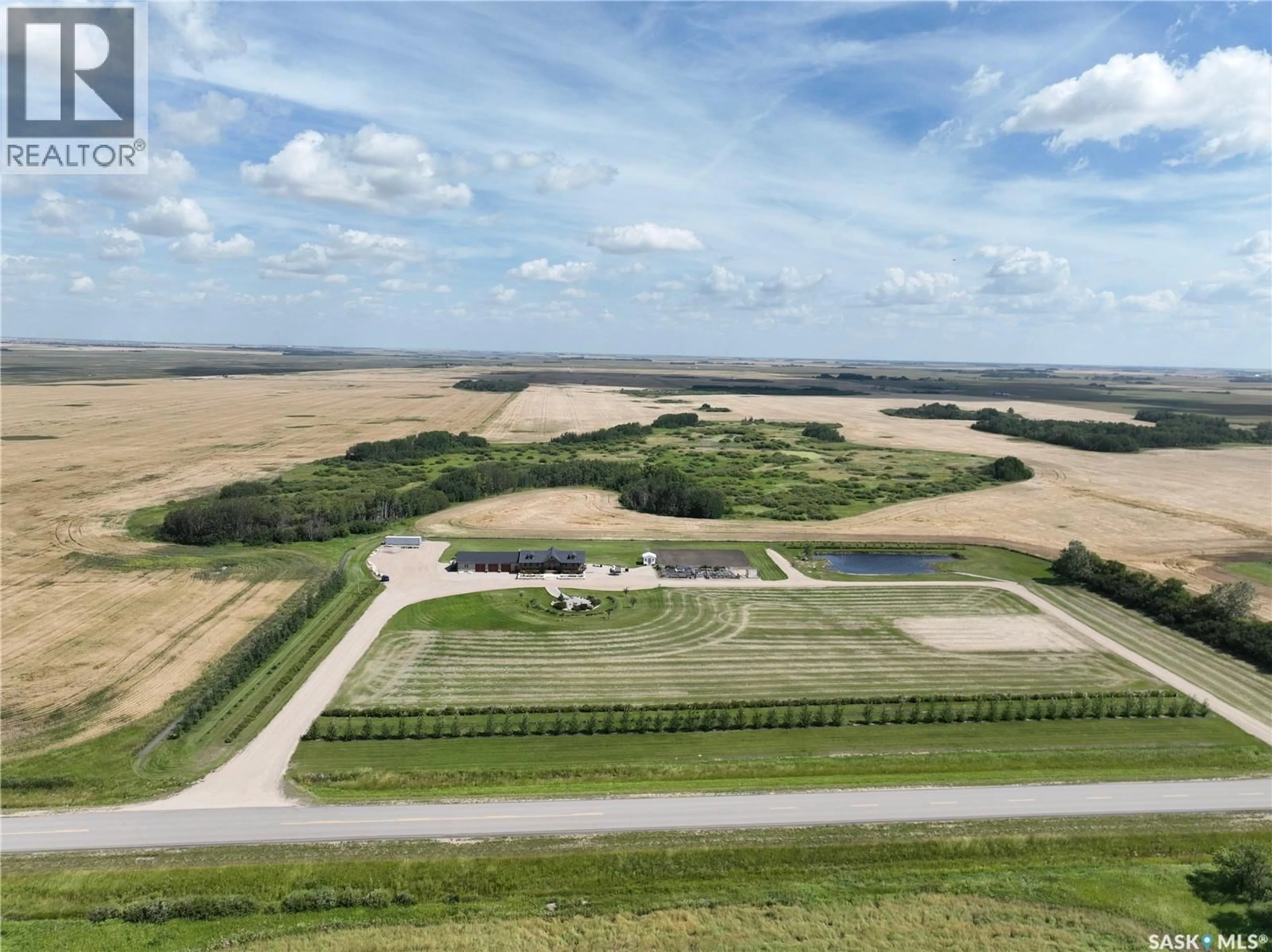 A pic from outside/outdoor area/front of a property/back of a property/a pic from drone, water/lake/river/ocean view for BELL ACREAGE, Brock Rm No. 64 Saskatchewan S0C0G0