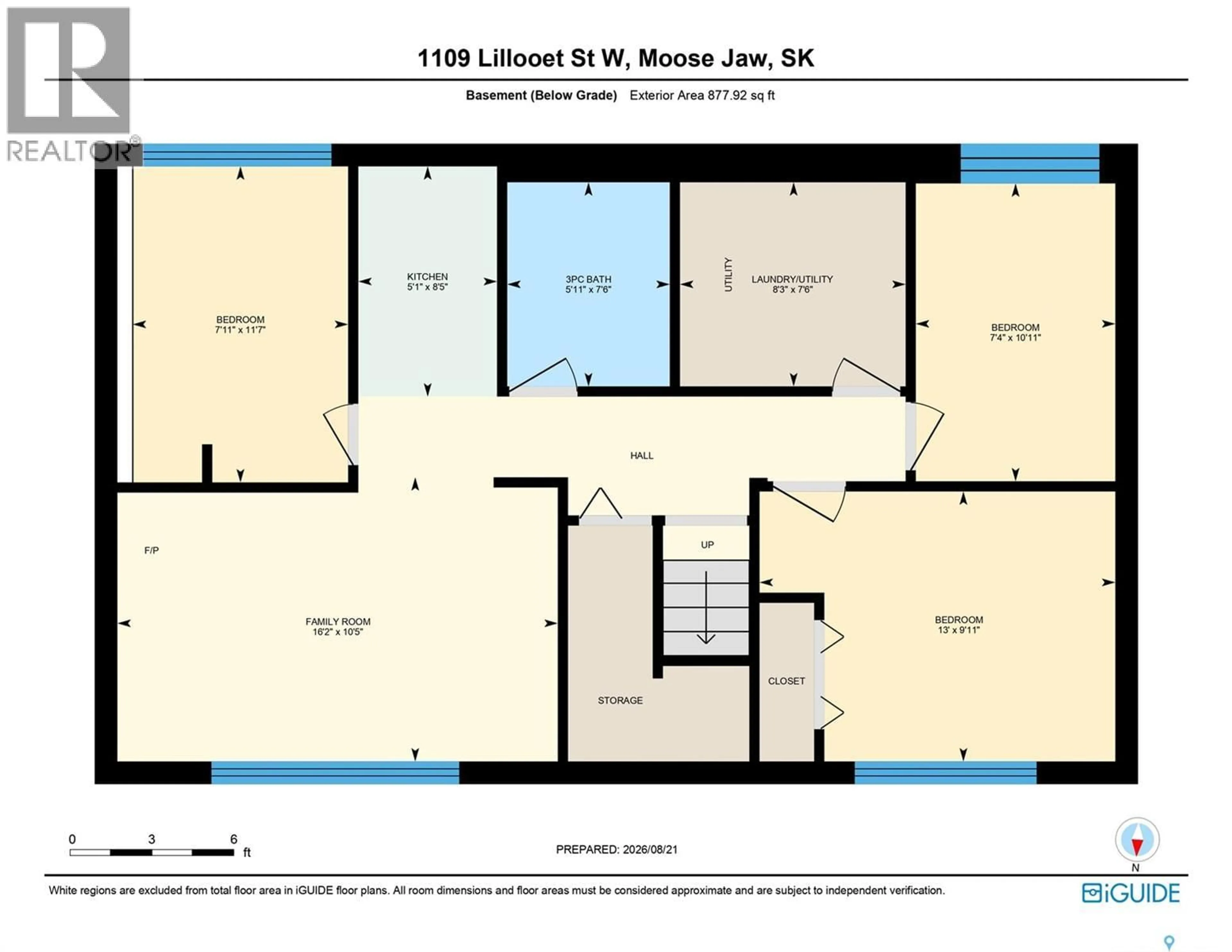 Floor plan for 1109 LILLOOET STREET, Moose Jaw Saskatchewan S6H5A2