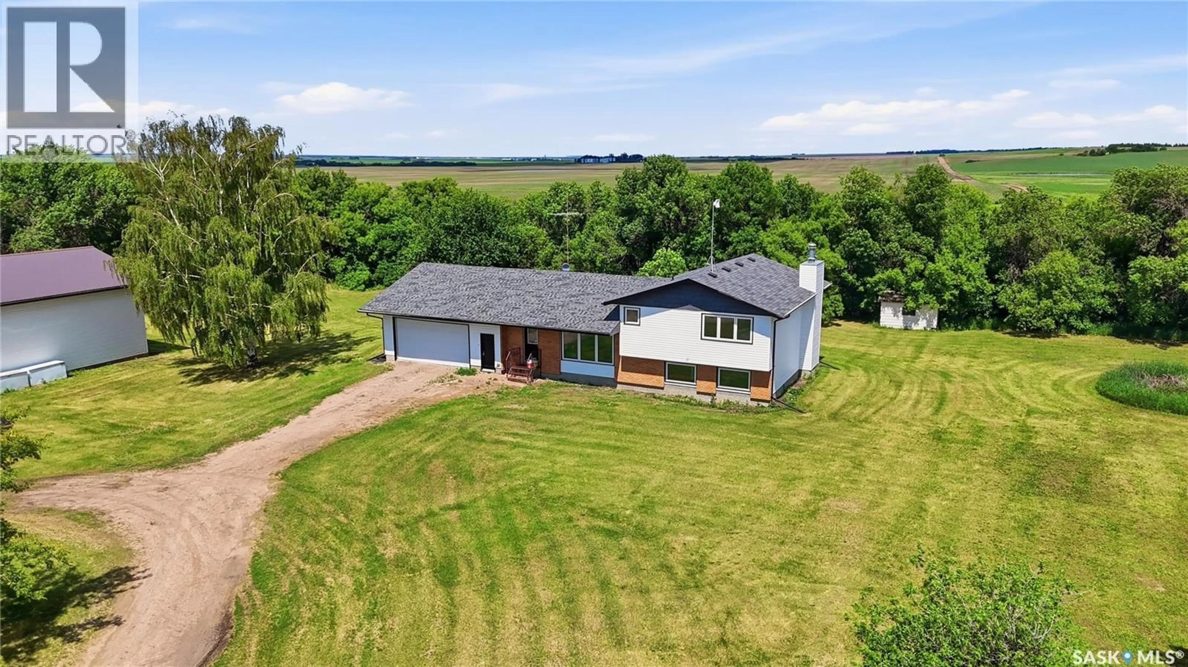 A pic from outside/outdoor area/front of a property/back of a property/a pic from drone, building for DOMREMY ACREAGE, St. Louis RM No. 431 Saskatchewan S0K1G0