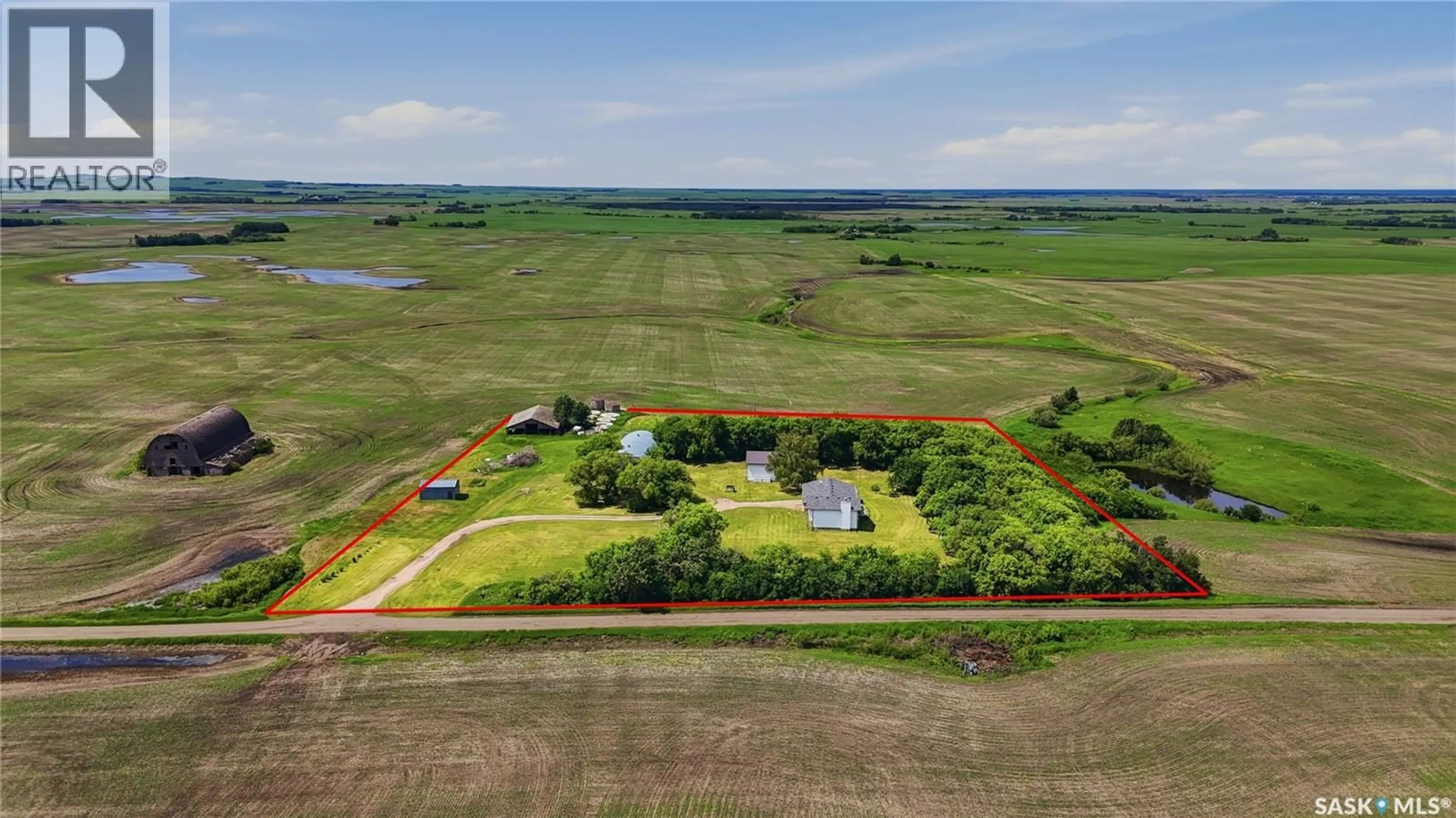 A pic from outside/outdoor area/front of a property/back of a property/a pic from drone, water/lake/river/ocean view for DOMREMY ACREAGE, St. Louis RM No. 431 Saskatchewan S0K1G0