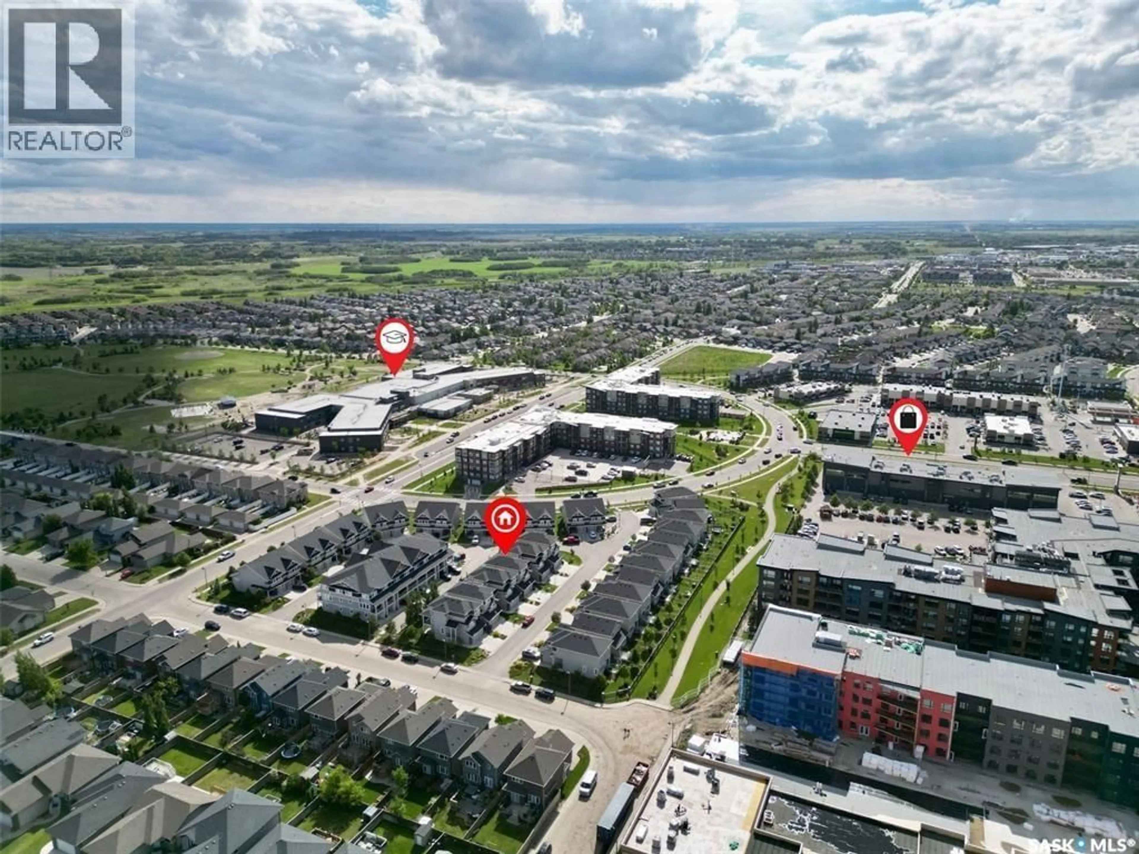 A pic from outside/outdoor area/front of a property/back of a property/a pic from drone, street for 315 - 128 DICKSON CRESCENT, Saskatoon Saskatchewan S7T0Z1