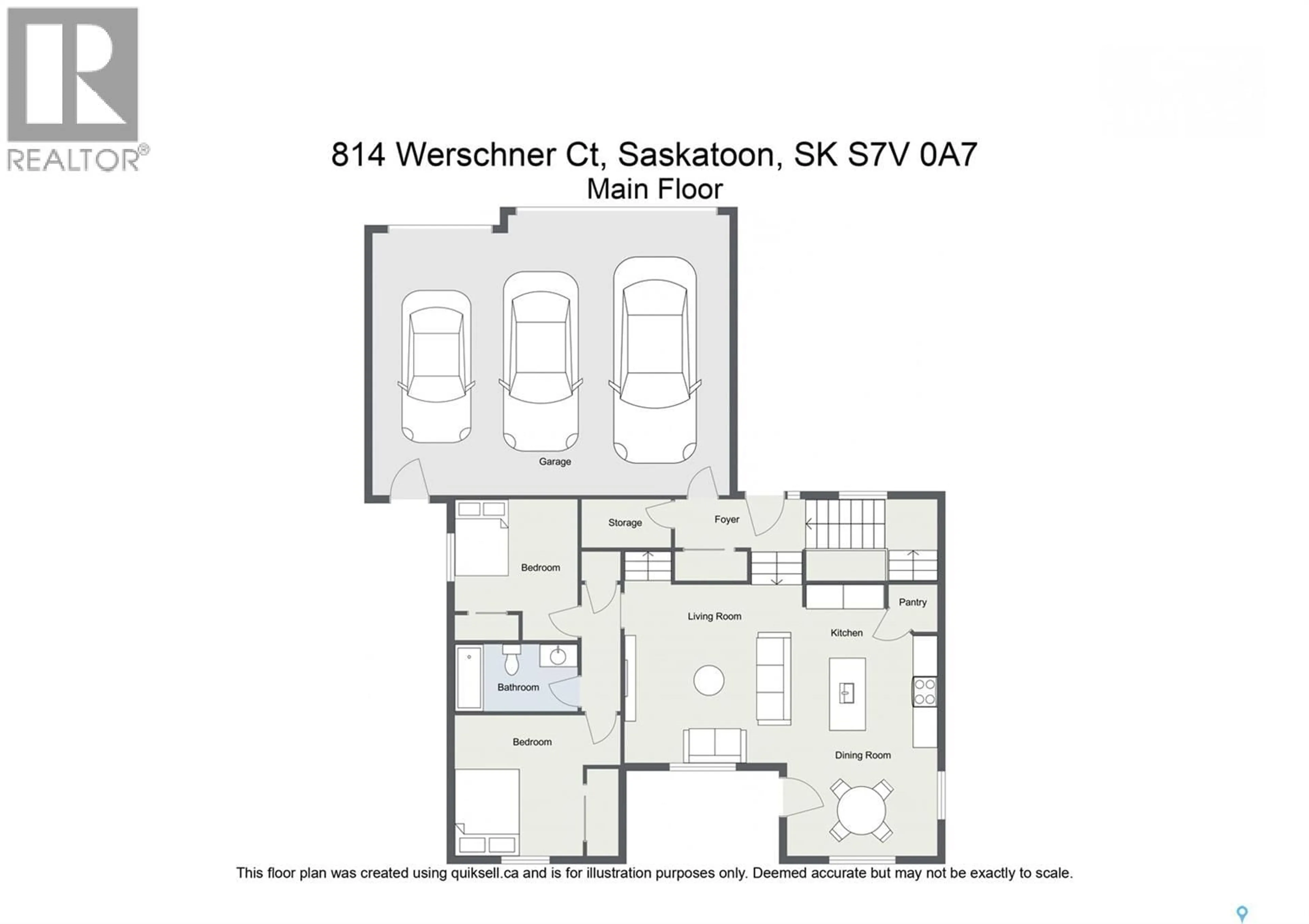 Floor plan for 814 WERSCHNER COURT, Saskatoon Saskatchewan S7V0G7