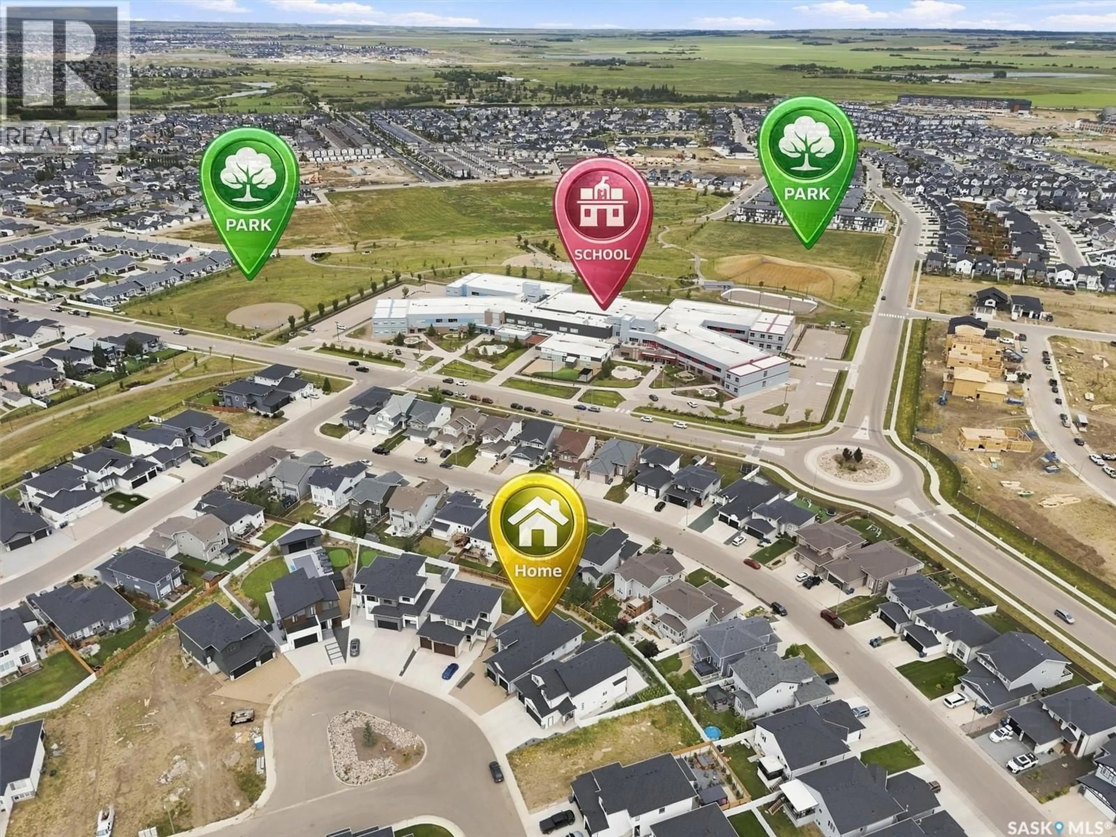 A pic from outside/outdoor area/front of a property/back of a property/a pic from drone, street for 259 FLYNN COVE, Saskatoon Saskatchewan S7V1R9