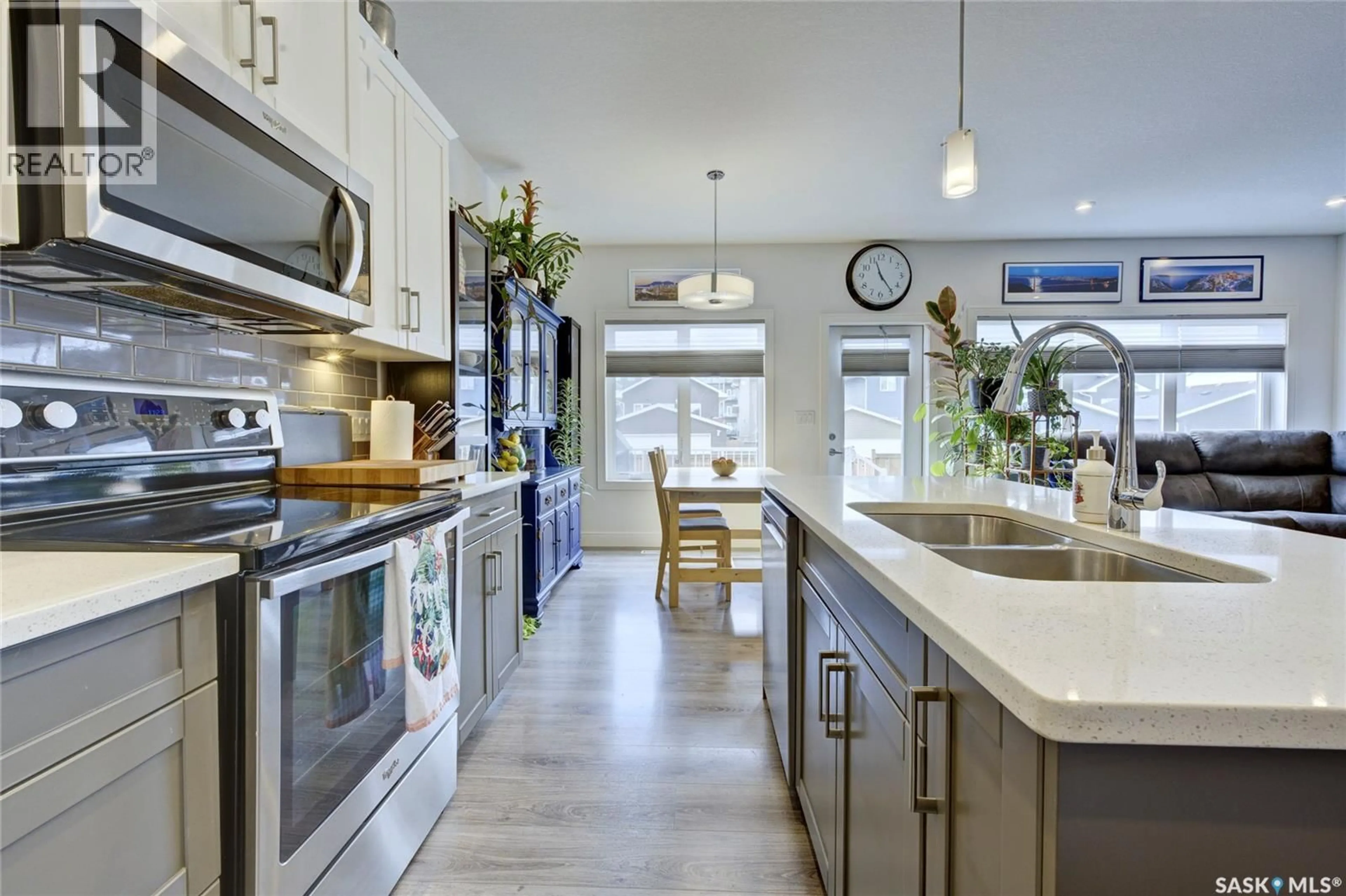 Open concept kitchen, ceramic/tile floor for 158 COWAN CRESCENT, Martensville Saskatchewan S0K0A2