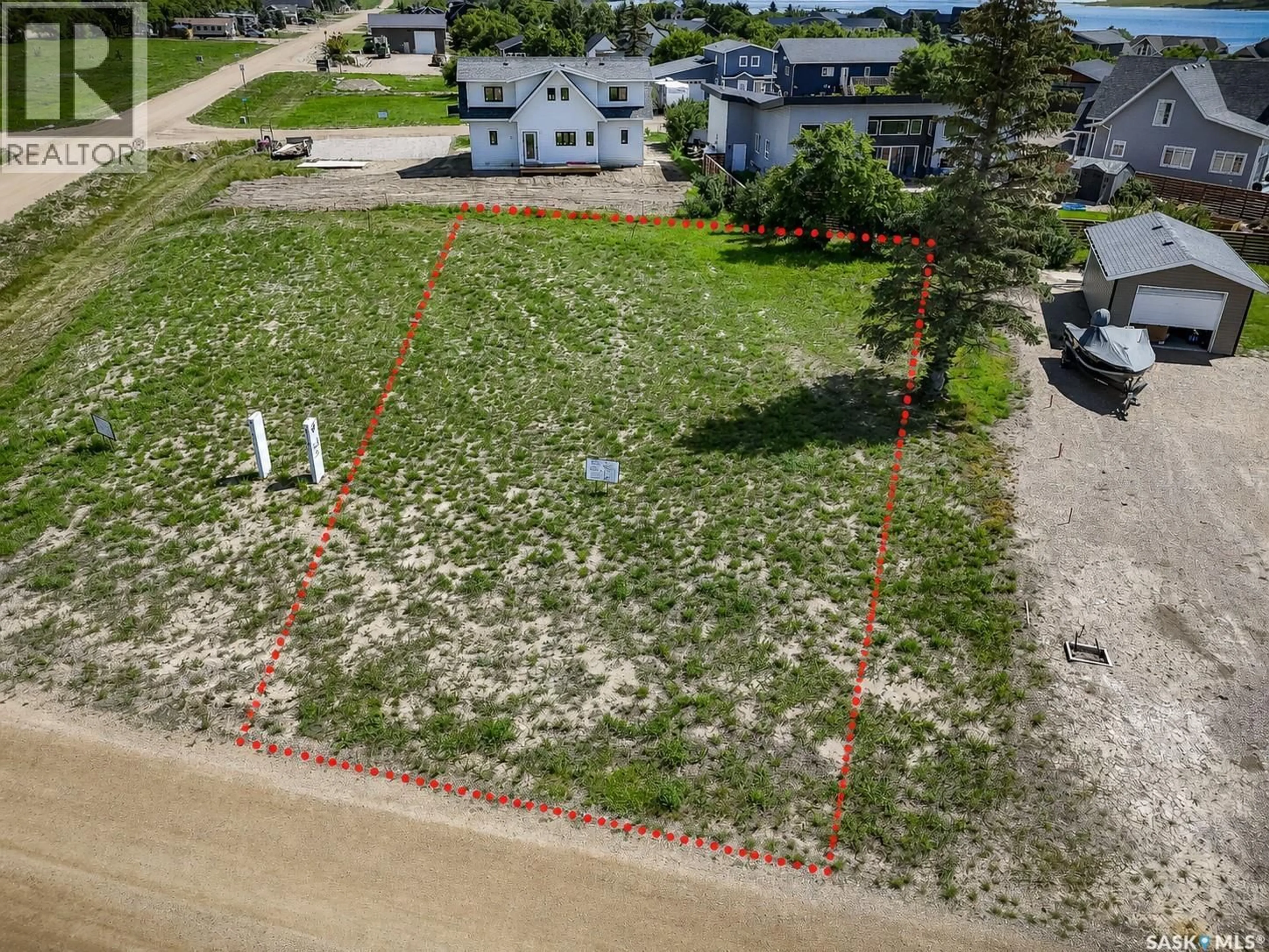 A pic from outside/outdoor area/front of a property/back of a property/a pic from drone, street for 36 WILLOW LANE, Diefenbaker Lake Saskatchewan S0L2E0
