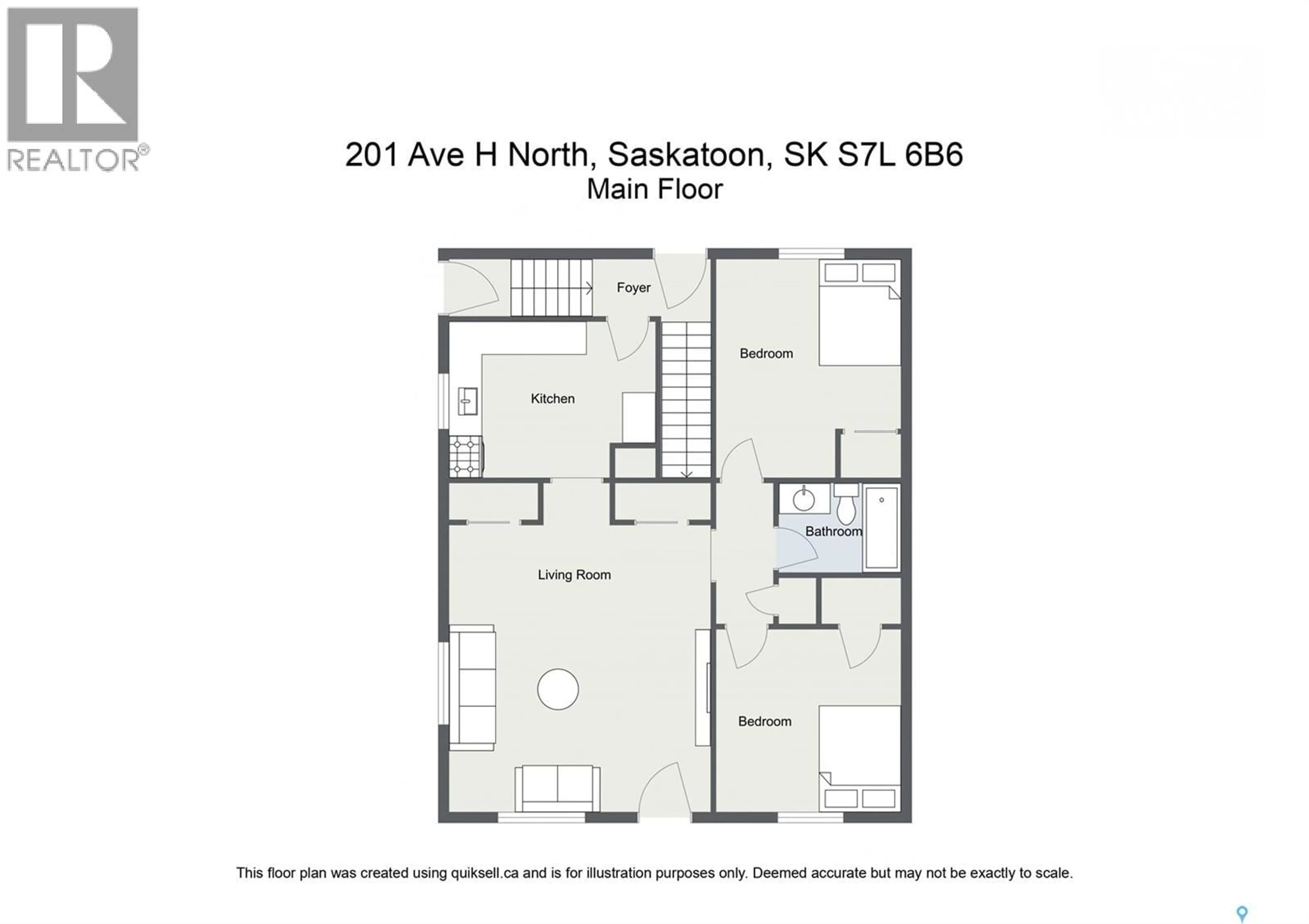 Floor plan for 201 H AVENUE N, Saskatoon Saskatchewan S7L3B6
