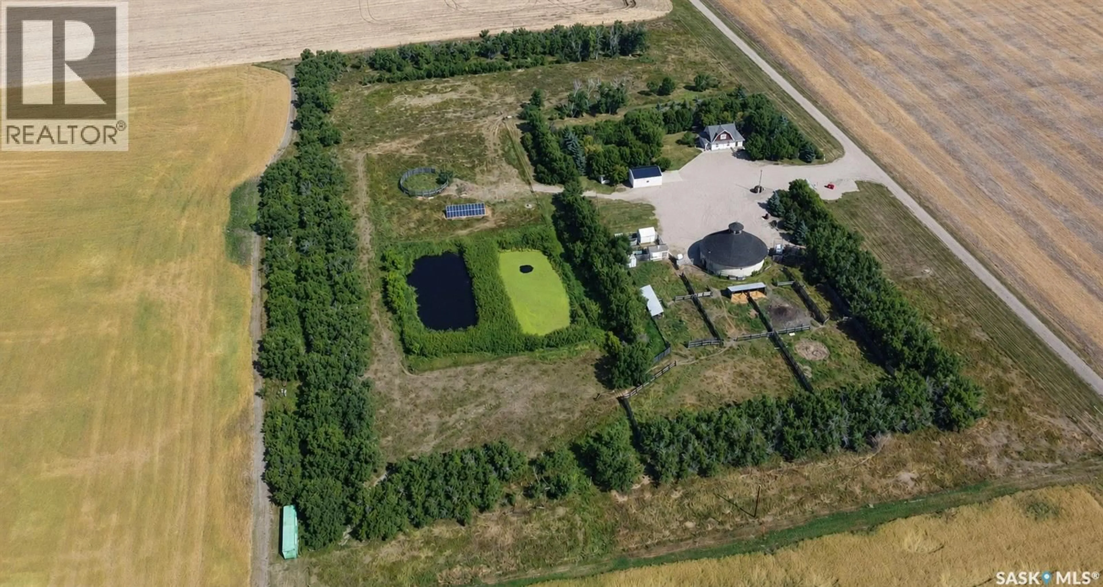 A pic from outside/outdoor area/front of a property/back of a property/a pic from drone, building for REDBURN ACREAGE, Redburn Rm No. 130 Saskatchewan S0G4H0