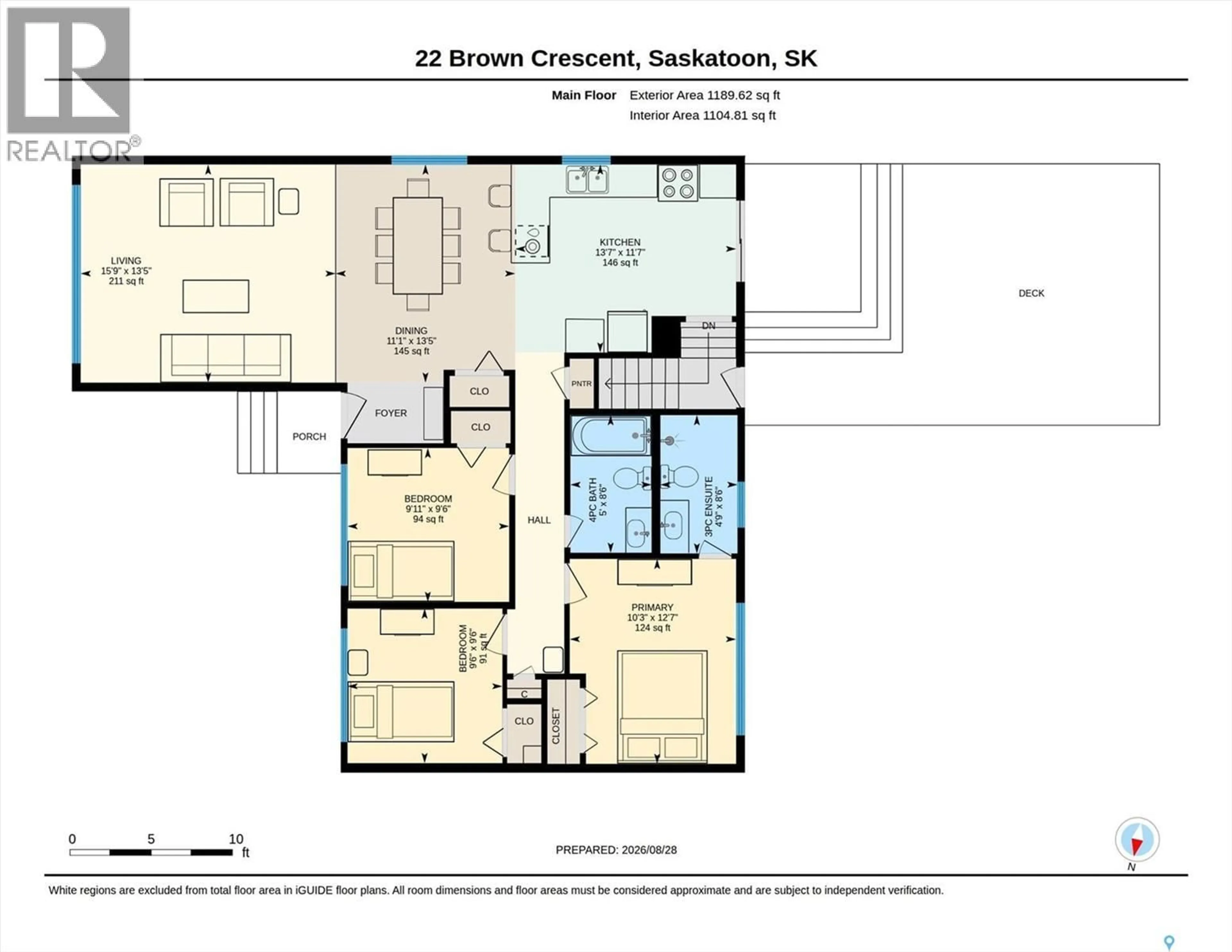 Floor plan for 22 BROWN CRESCENT, Saskatoon Saskatchewan S7J2R8