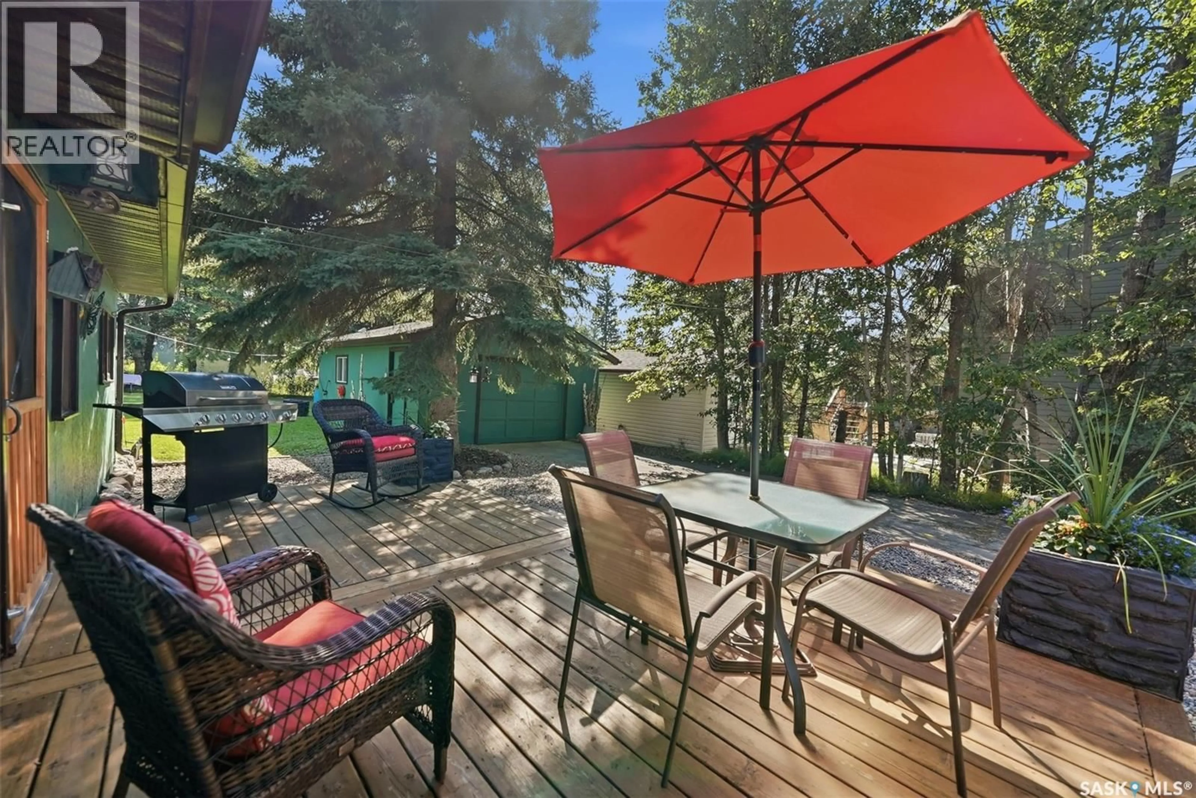 Patio, forest/trees view for 108 PINE STREET, Chitek Lake Saskatchewan S0J0L0