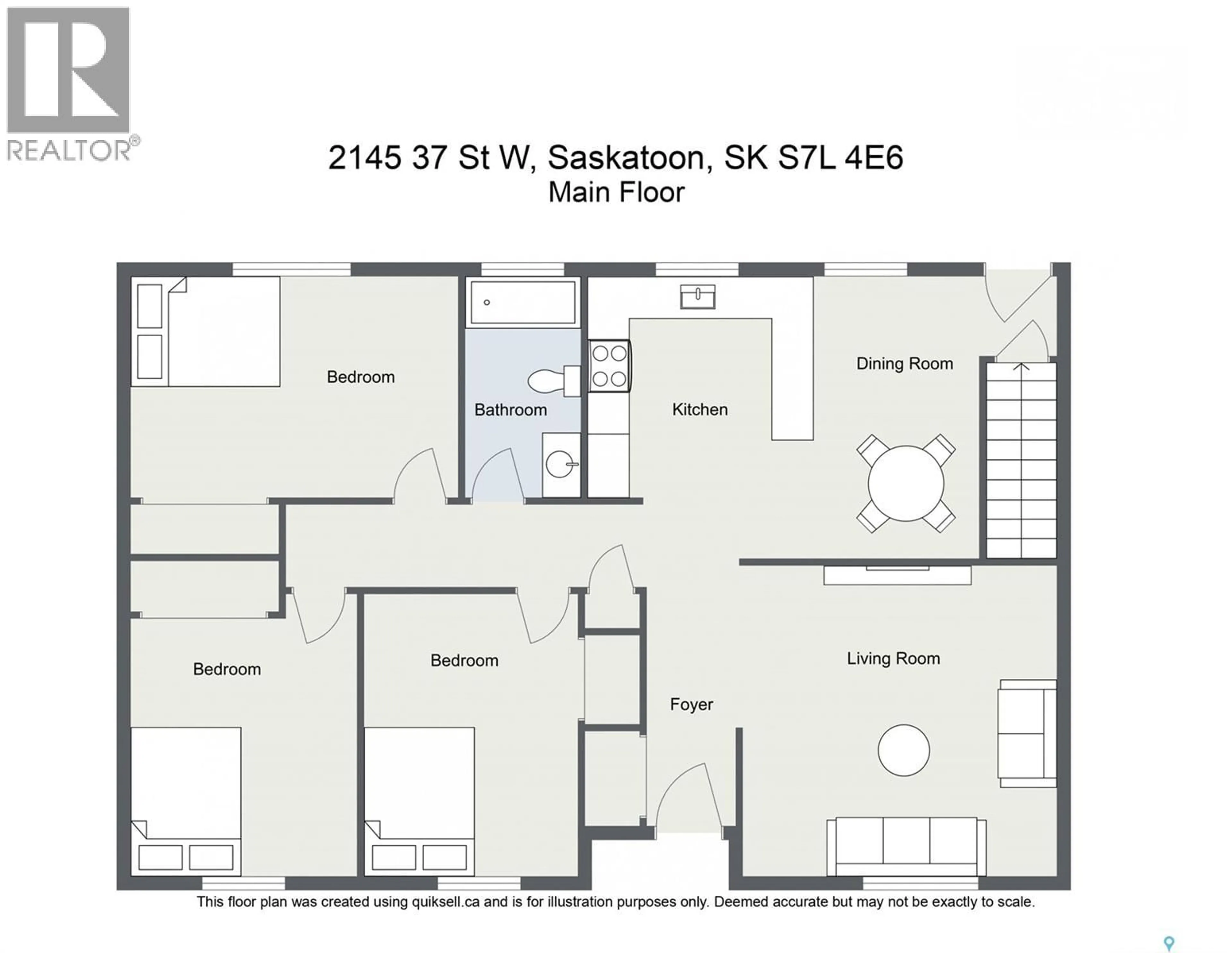 Floor plan for 2145 37TH STREET, Saskatoon Saskatchewan S7L4E6