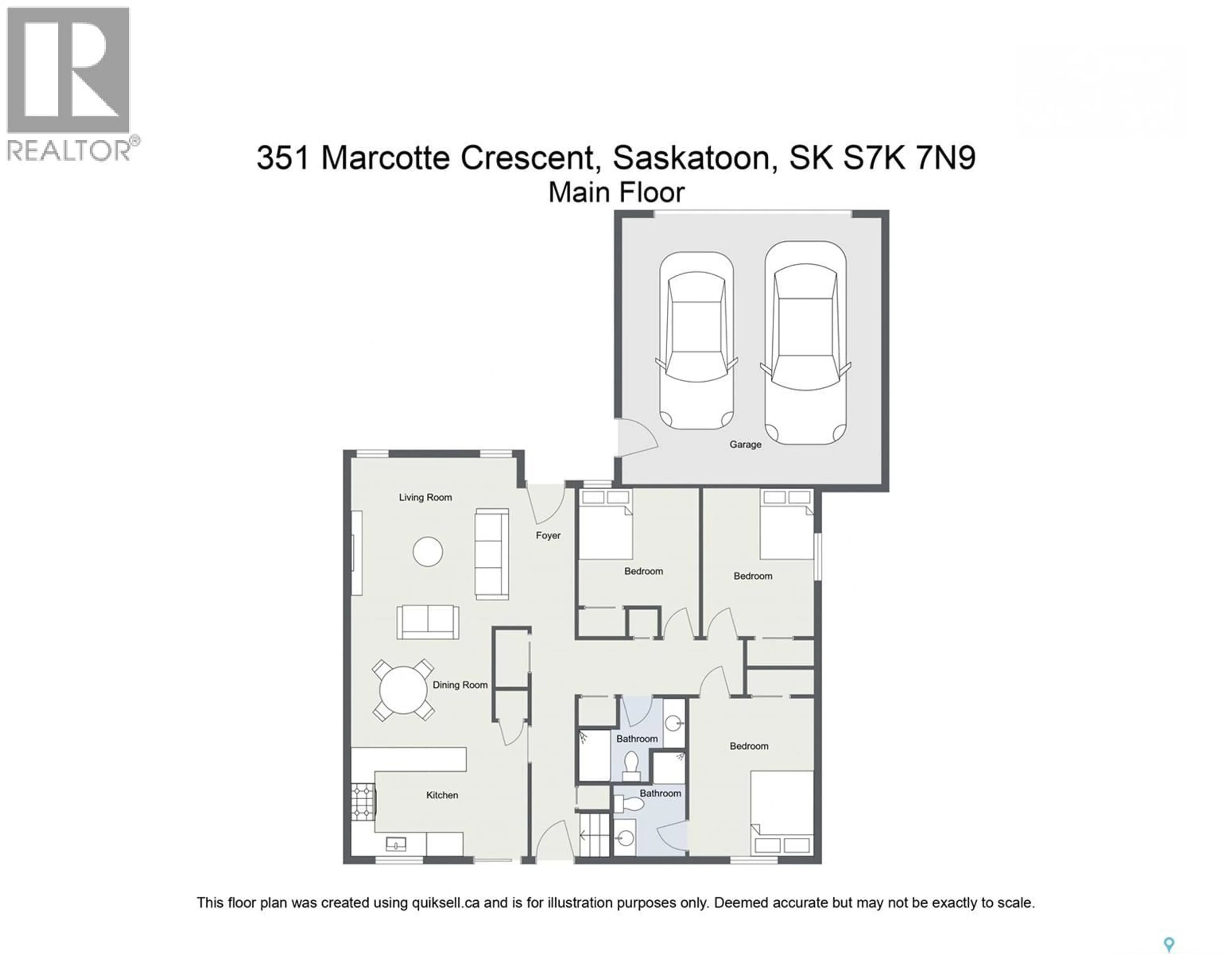 Floor plan for 351 MARCOTTE CRESCENT, Saskatoon Saskatchewan S7K7N9