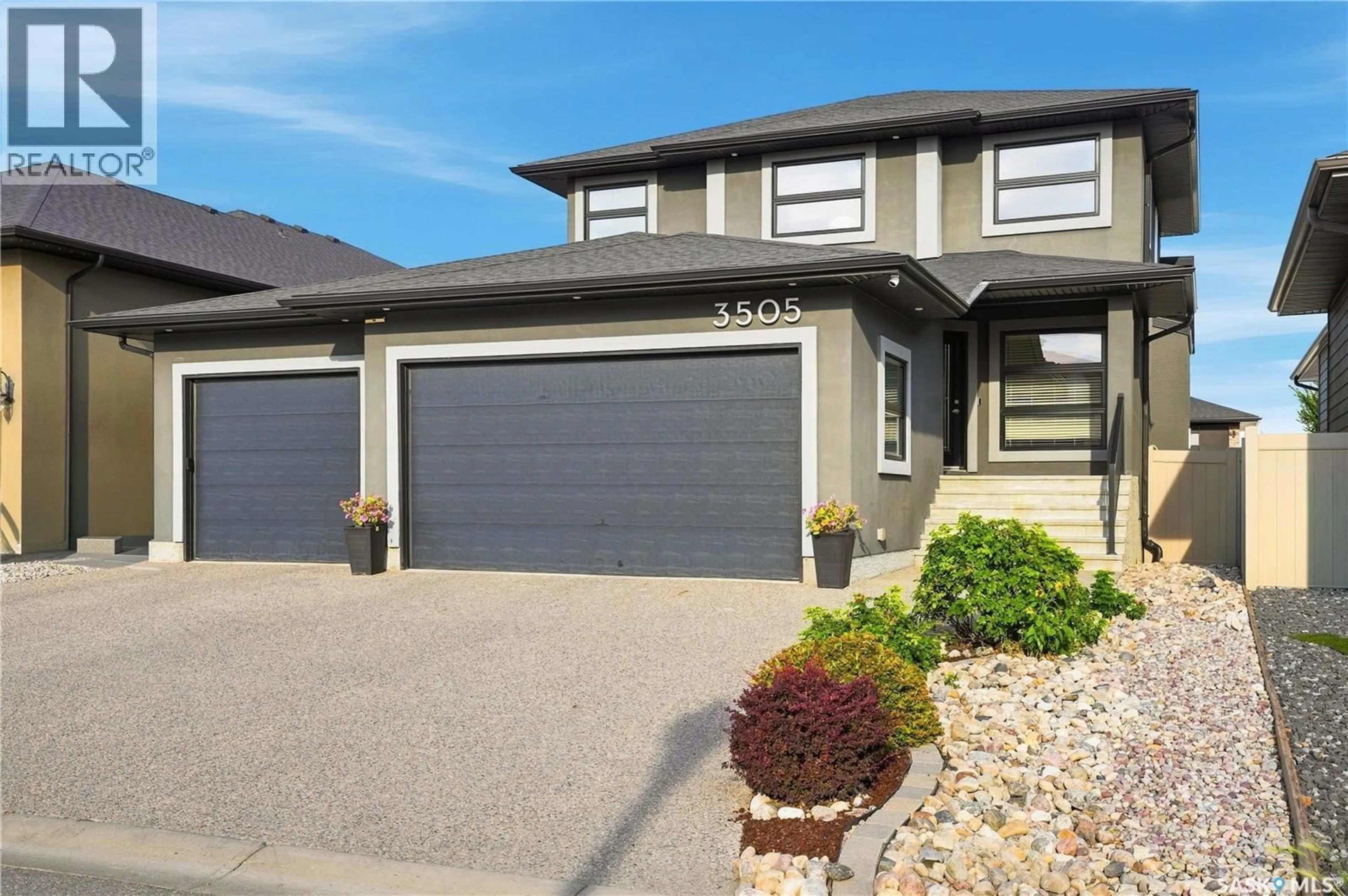 Home with vinyl exterior material, street for 3505 GREEN CREEK ROAD, Regina Saskatchewan S4V3H2
