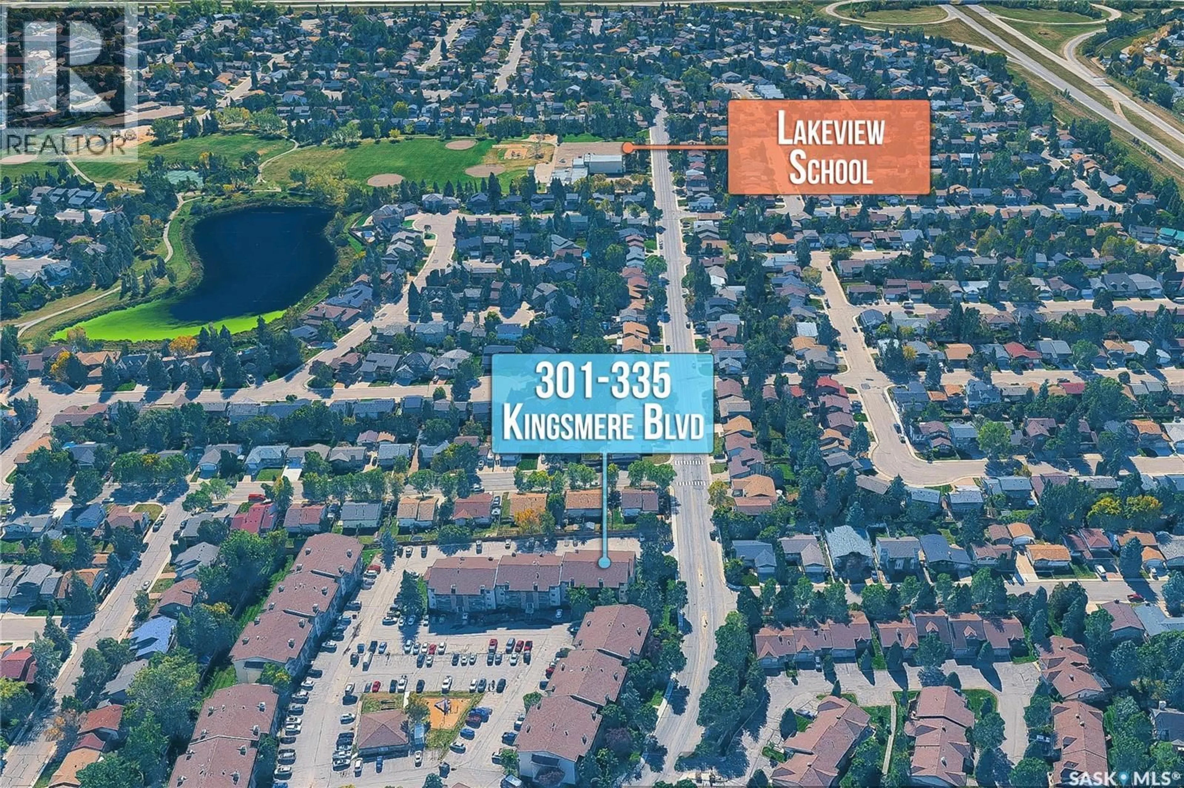 A pic from outside/outdoor area/front of a property/back of a property/a pic from drone, street for 335 - 301 KINGSMERE BOULEVARD, Saskatoon Saskatchewan S7J4J6