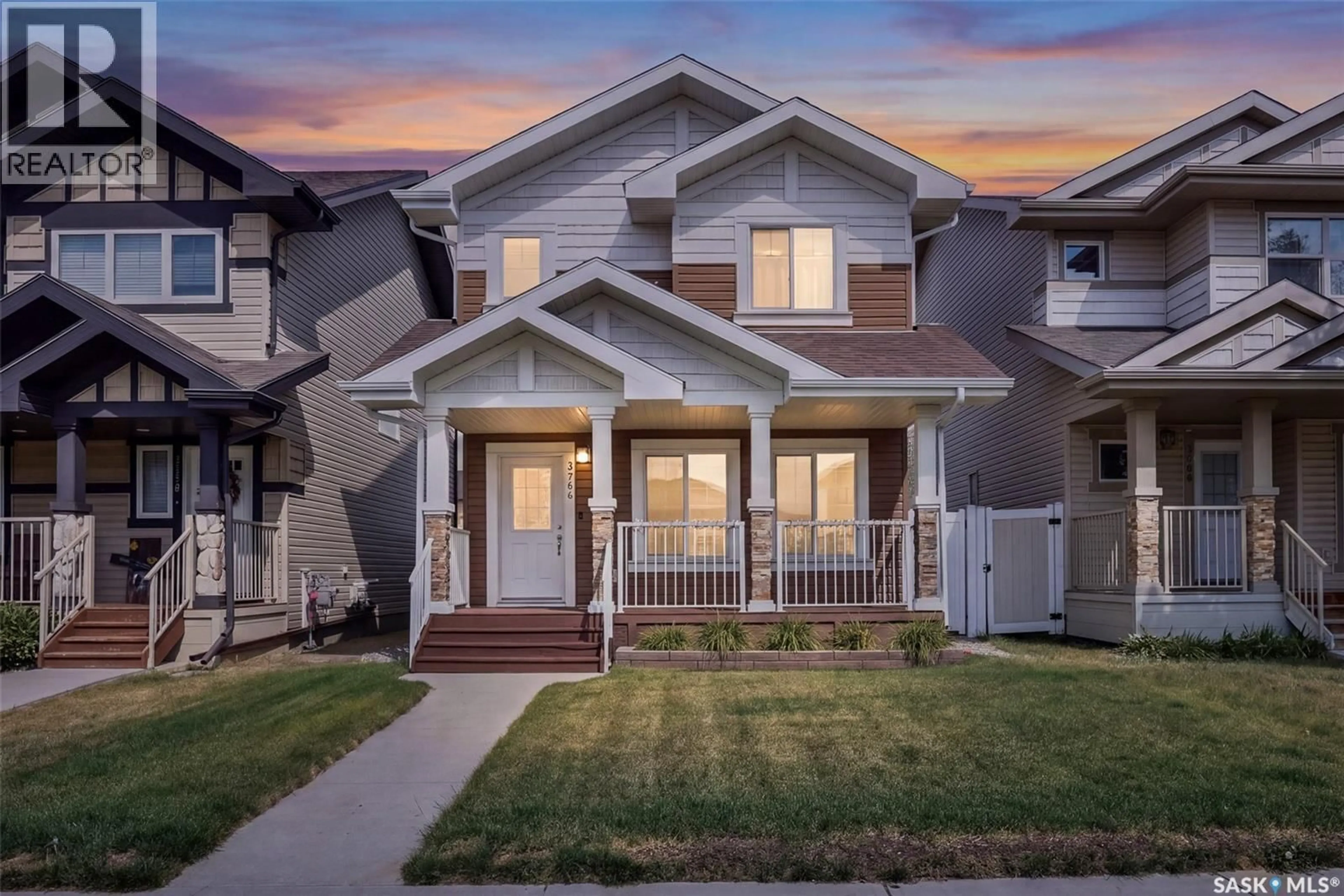 Home with vinyl exterior material, street for 3754 GREEN MOSS LANE, Regina Saskatchewan S4V1P7