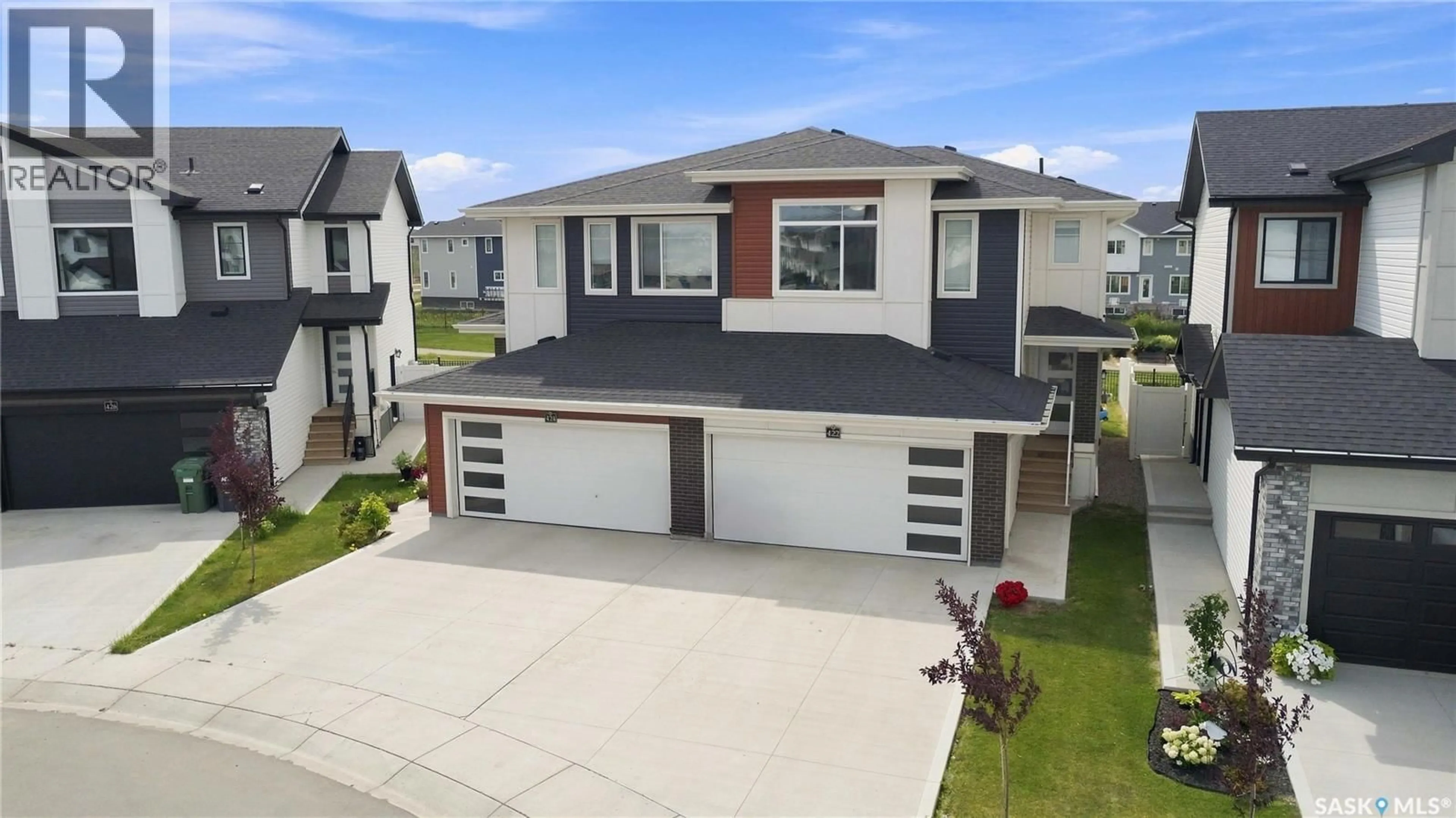 A pic from outside/outdoor area/front of a property/back of a property/a pic from drone, street for 422 MYLES HEIDT MANOR, Saskatoon Saskatchewan S7W1J1