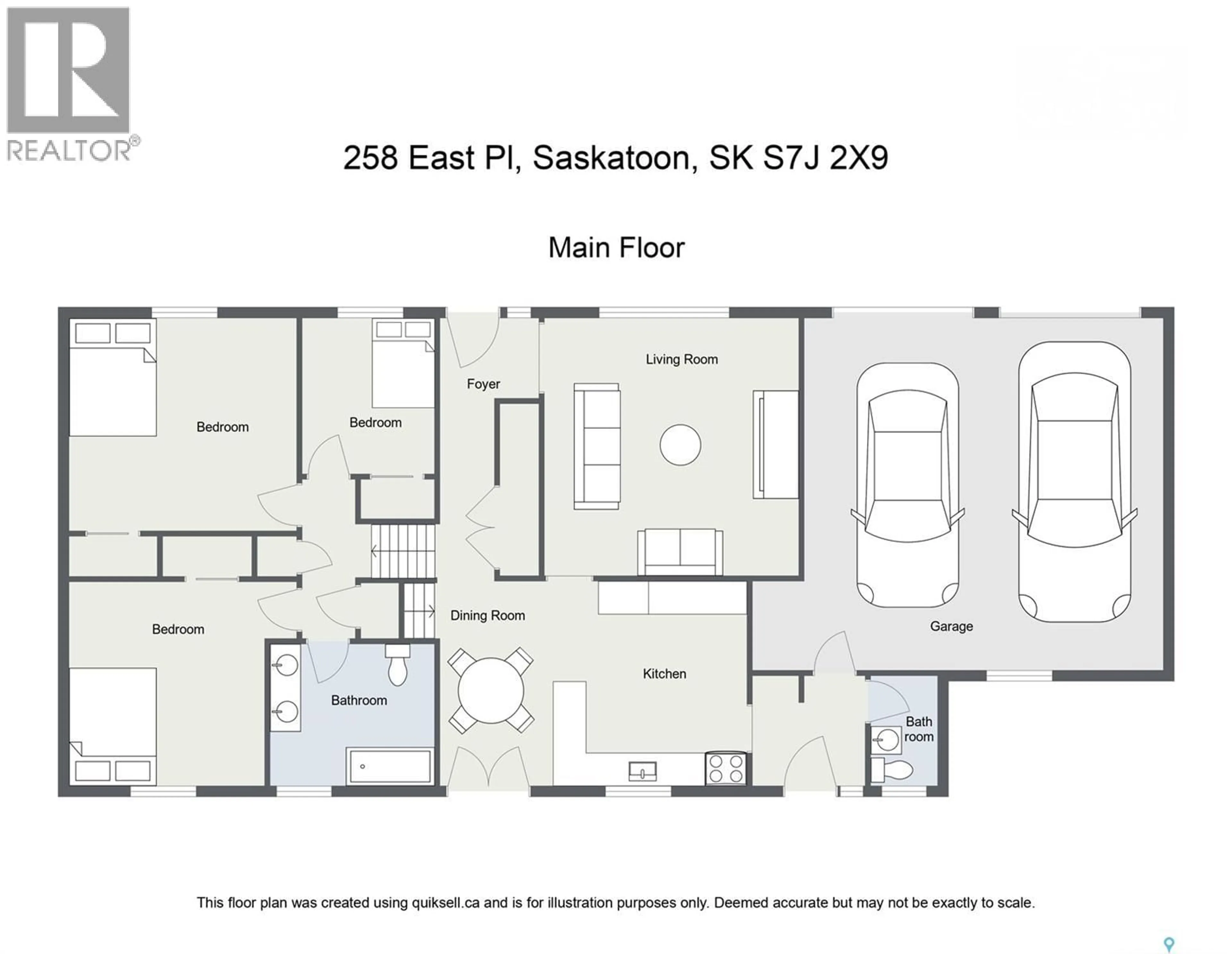 Floor plan for 258 EAST PLACE, Saskatoon Saskatchewan S7J2X9