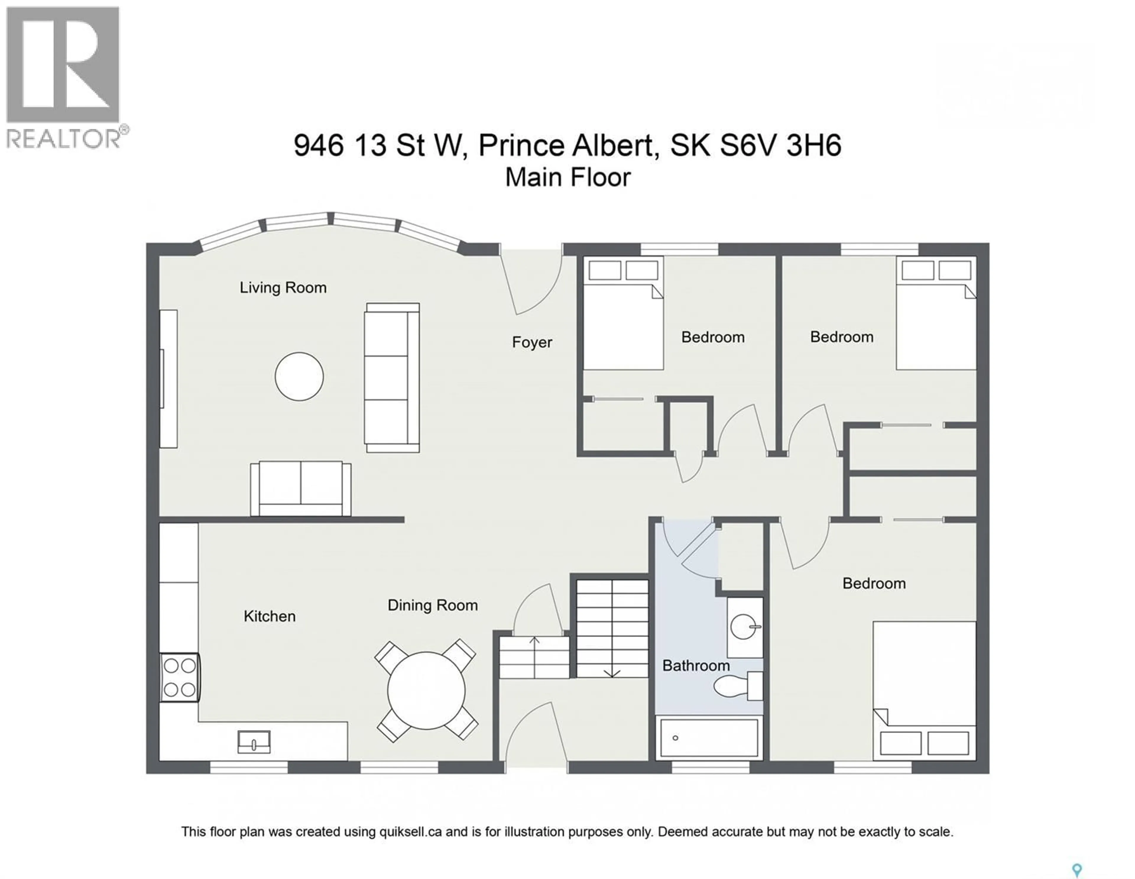 Floor plan for 946 13TH STREET, Prince Albert Saskatchewan S6V3H6