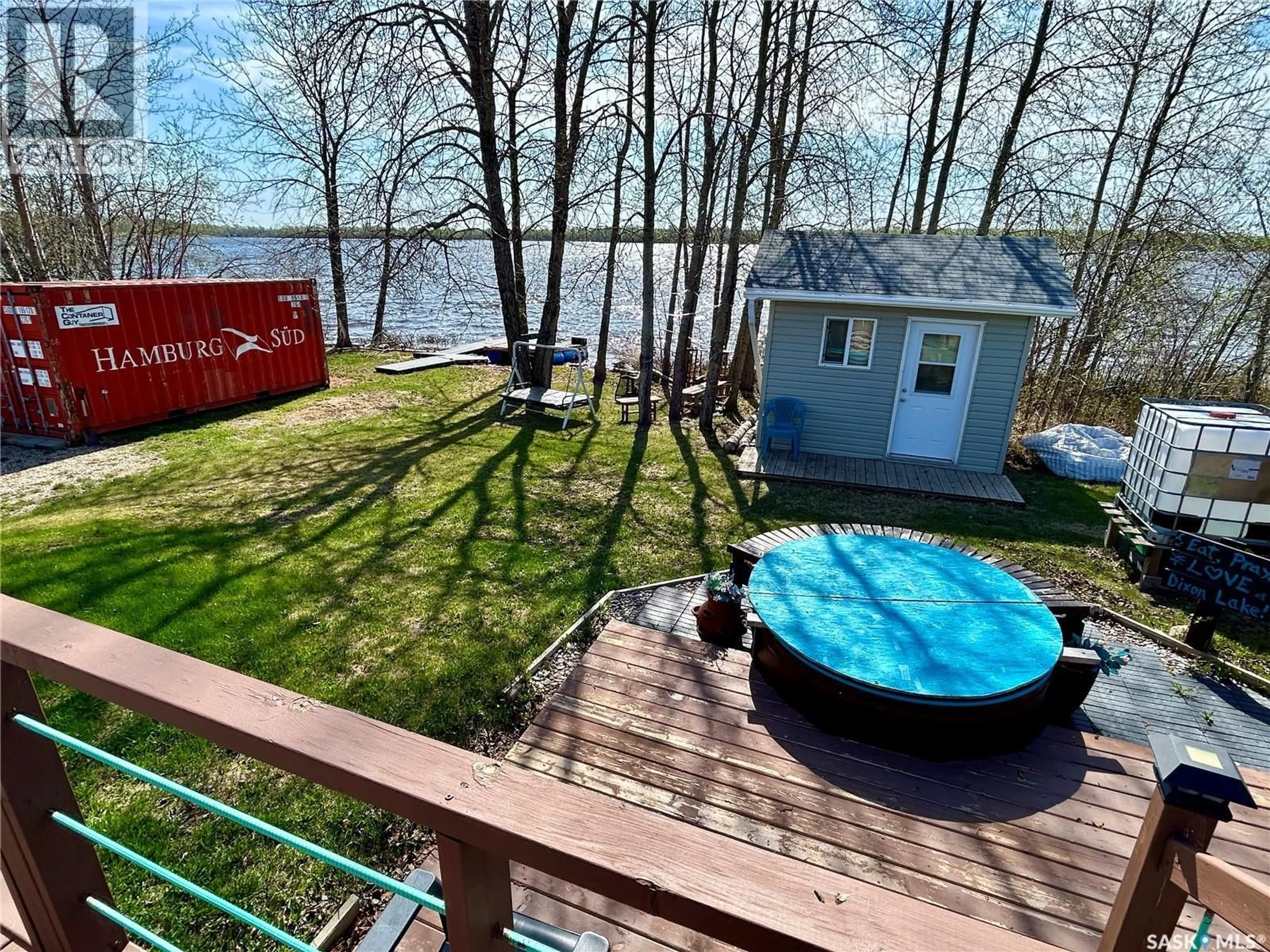 A pic from outside/outdoor area/front of a property/back of a property/a pic from drone, water/lake/river/ocean view for 2 WILLOW ROAD, Dixon Lake Saskatchewan S0K1A0