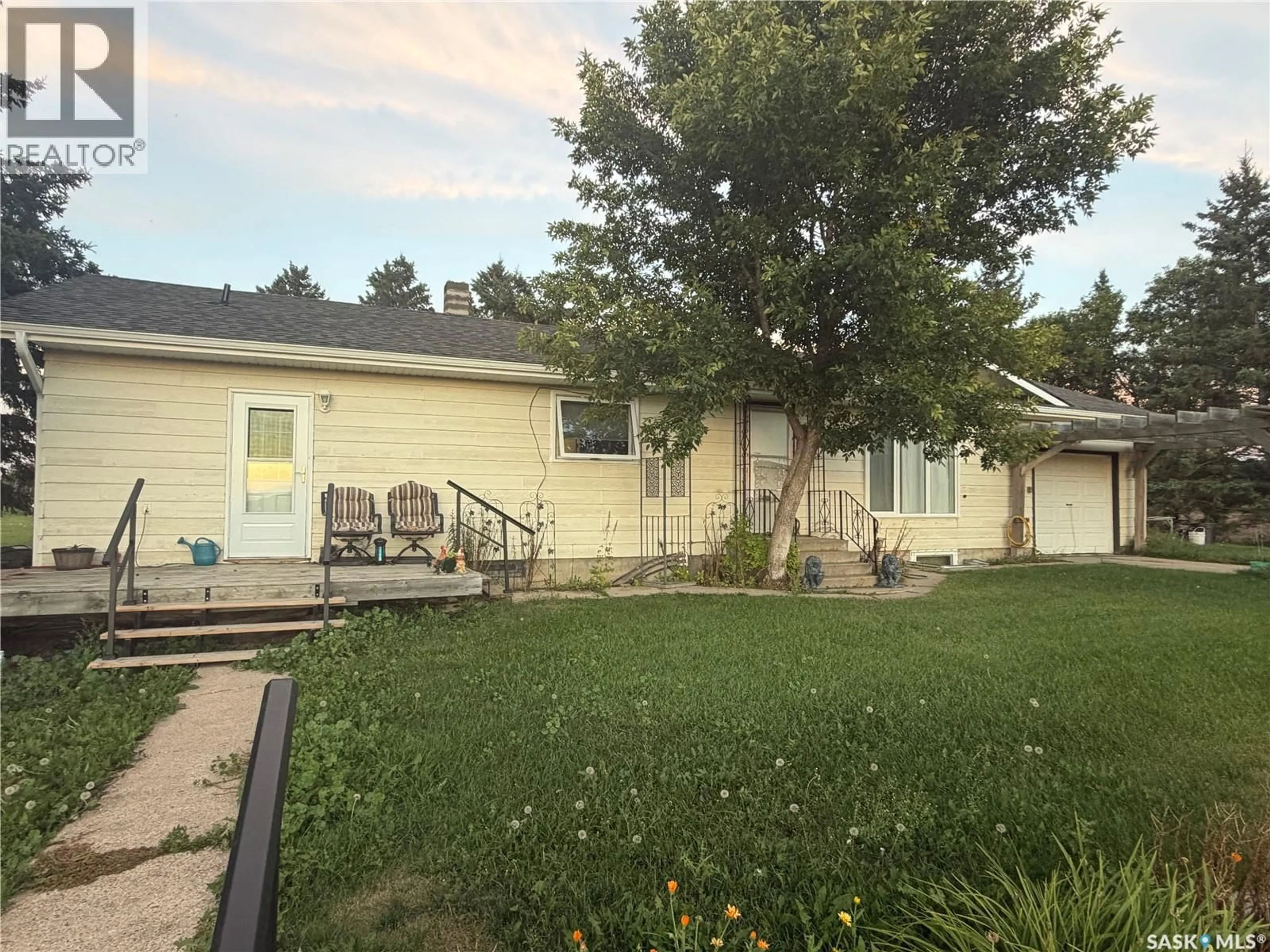 A pic from outside/outdoor area/front of a property/back of a property/a pic from drone, street for THIESSEN ACREAGE, Laird Rm No. 404 Saskatchewan S0K3R0