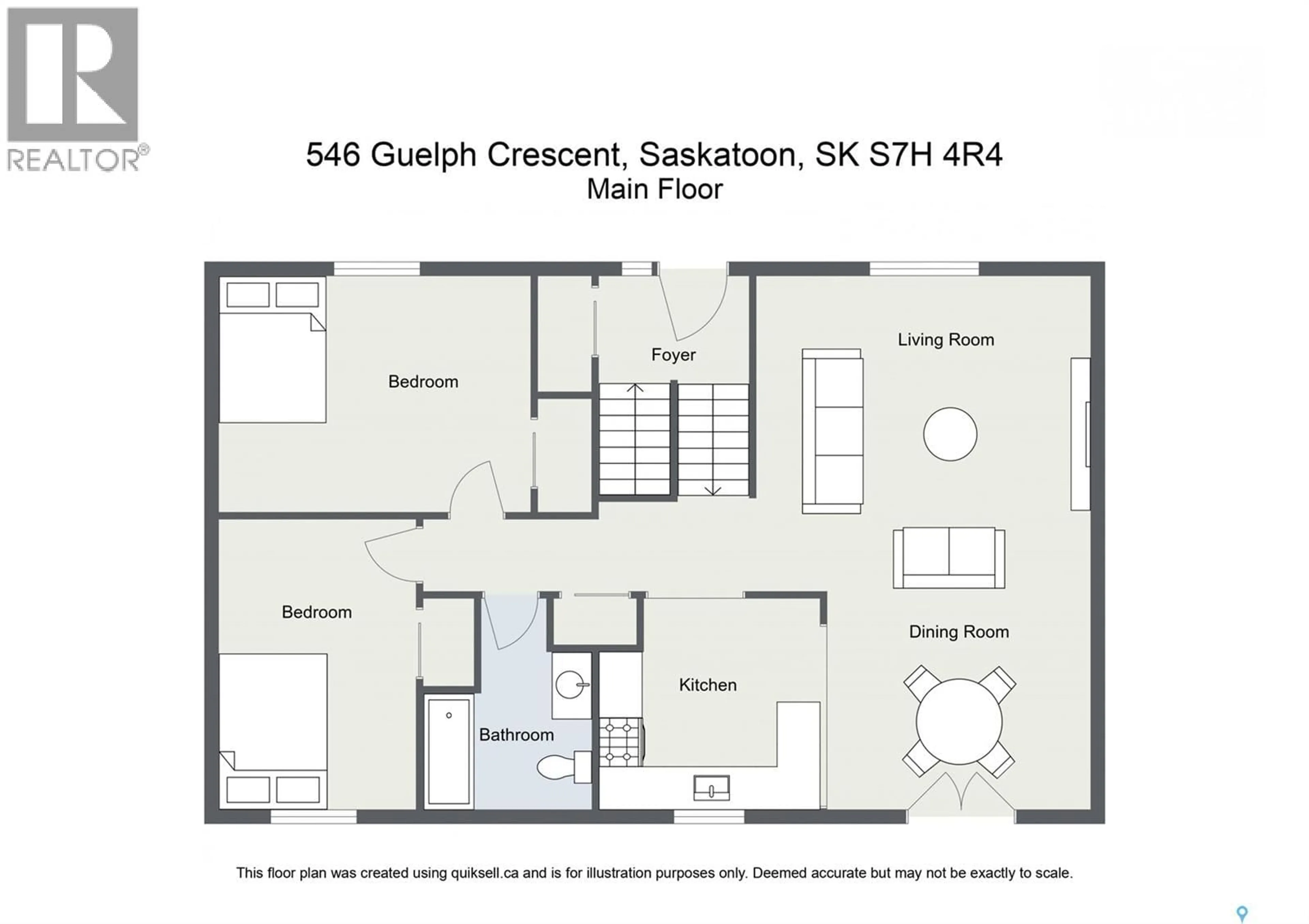 Floor plan for 546 GUELPH CRESCENT, Saskatoon Saskatchewan S7H4R4