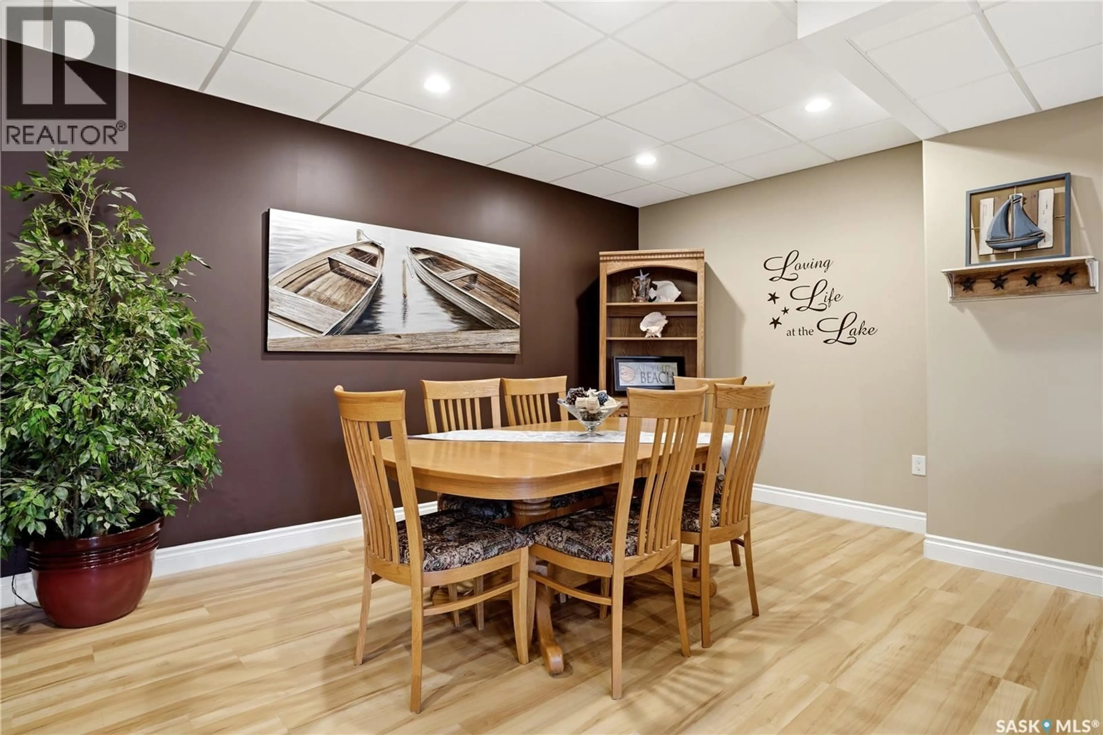 Dining room, wood/laminate floor for 115 CEDAR CRESCENT, Last Mountain Lake IR 80a Saskatchewan S0G4C0