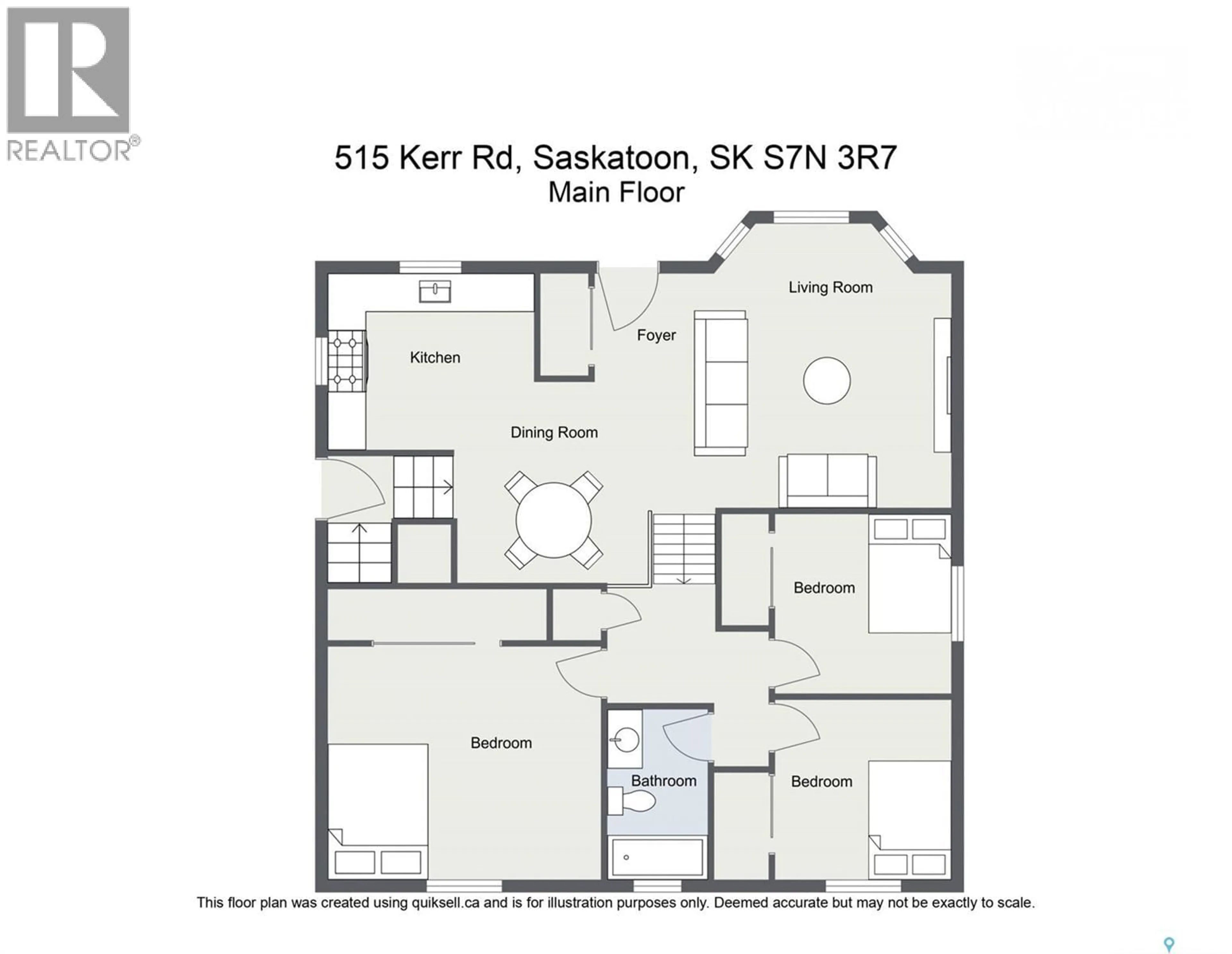 Floor plan for 515 KERR ROAD, Saskatoon Saskatchewan S7N3R4
